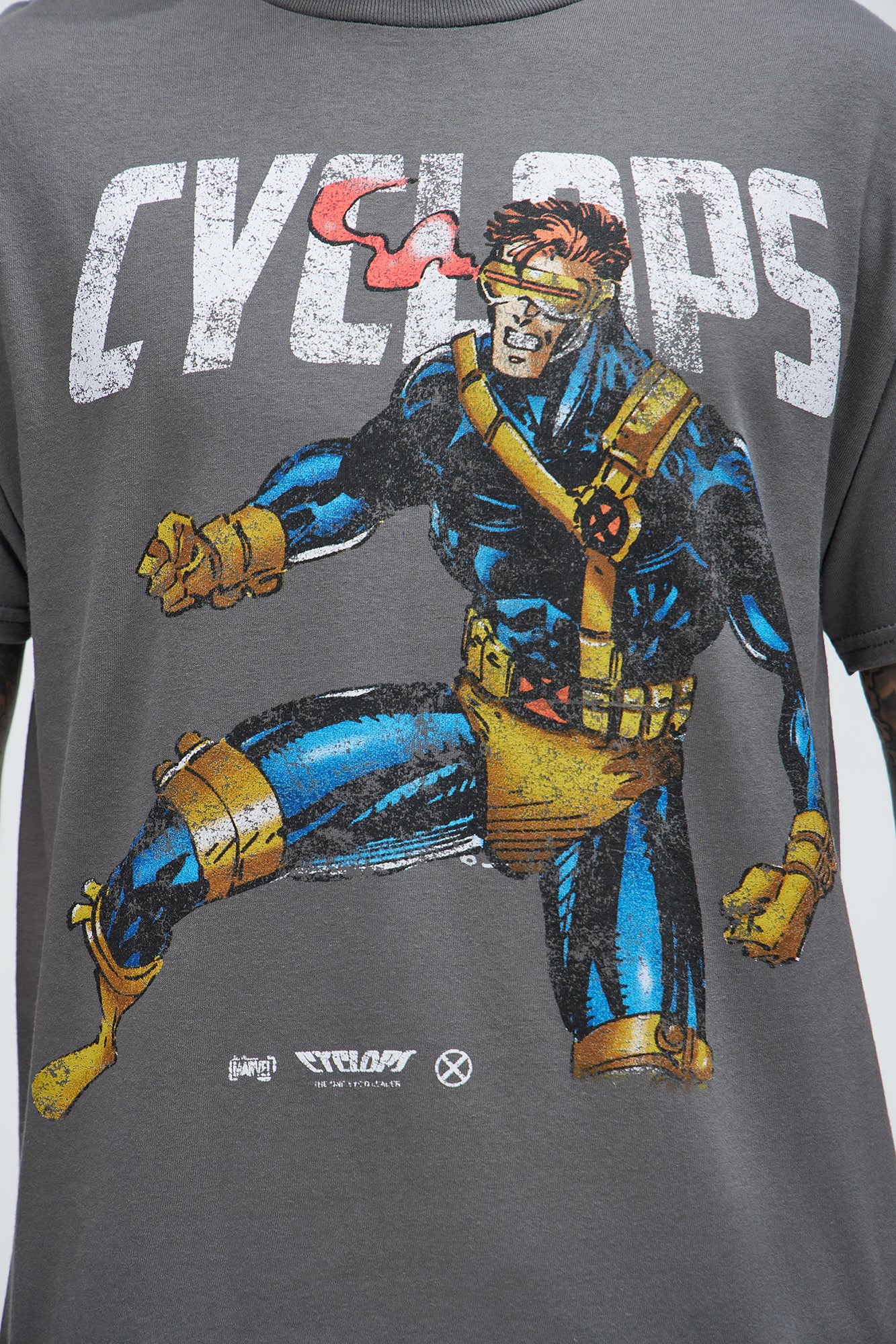 X Men Cyclops Short Sleeve Tee - Charcoal - Image 3