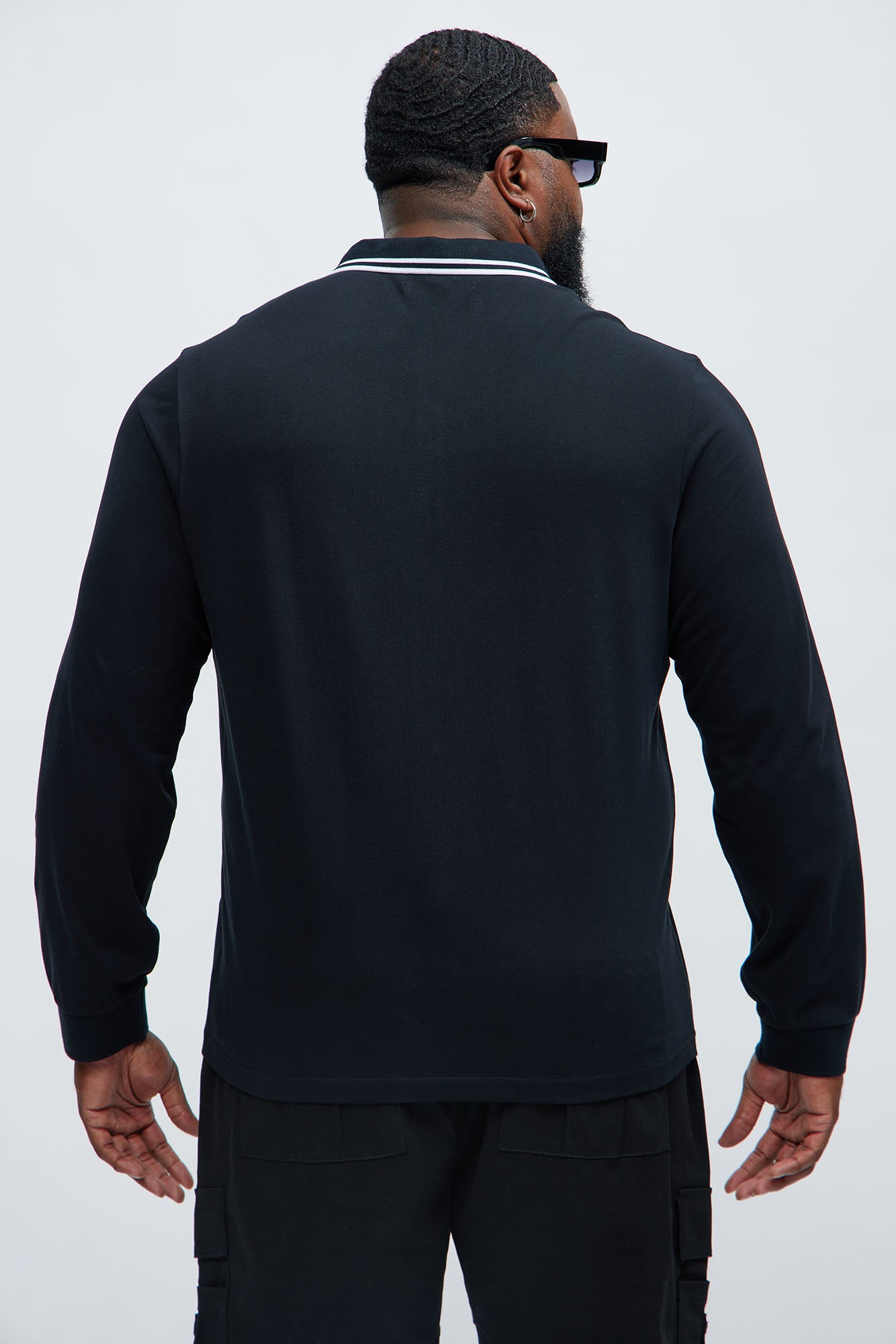 Wilson Long Sleeve Polo - Black - Image 8