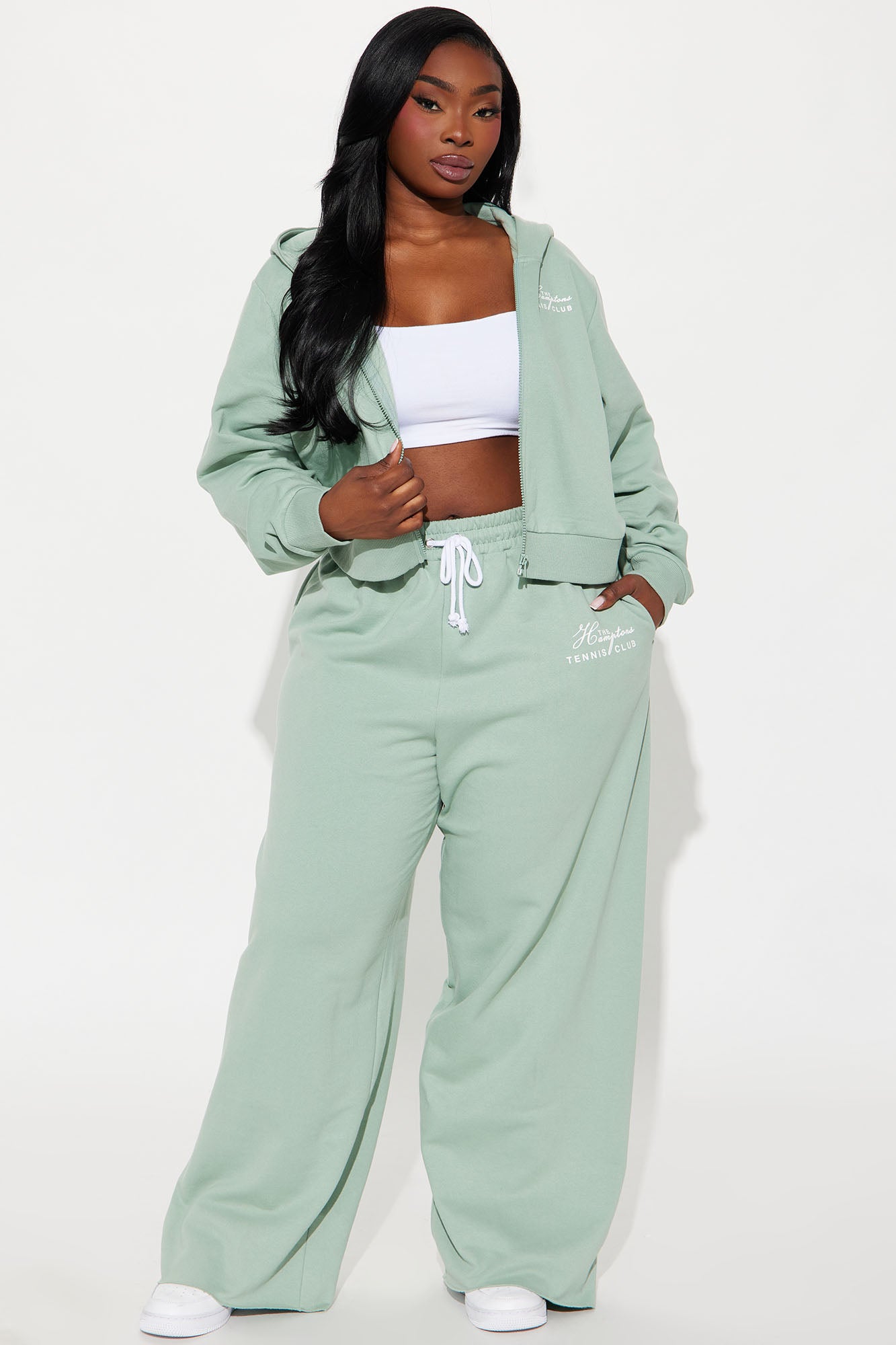 Hamptons Tennis Club Wide Leg Pants - Sage - Image 5