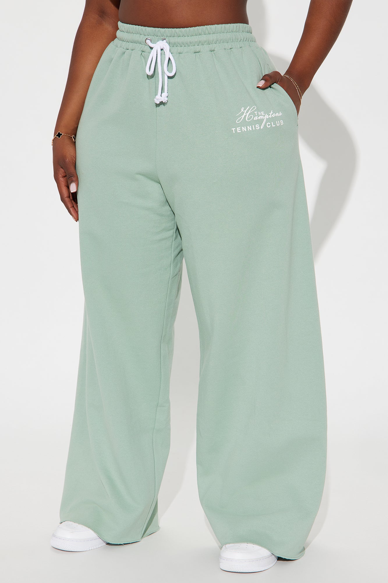Hamptons Tennis Club Wide Leg Pants - Sage - Image 6