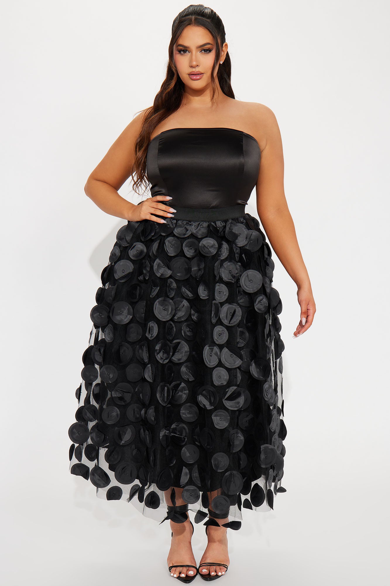Tina Tulle Midi Dress - Black - Image 4