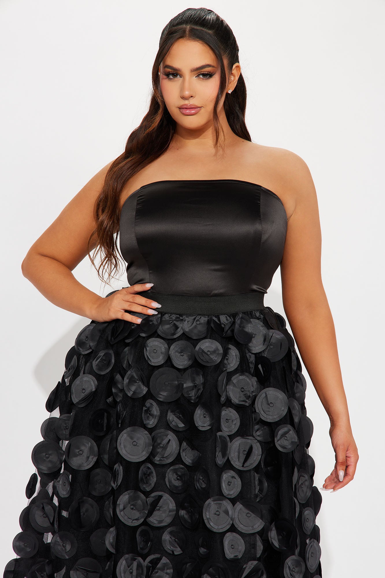 Tina Tulle Midi Dress - Black - Image 5