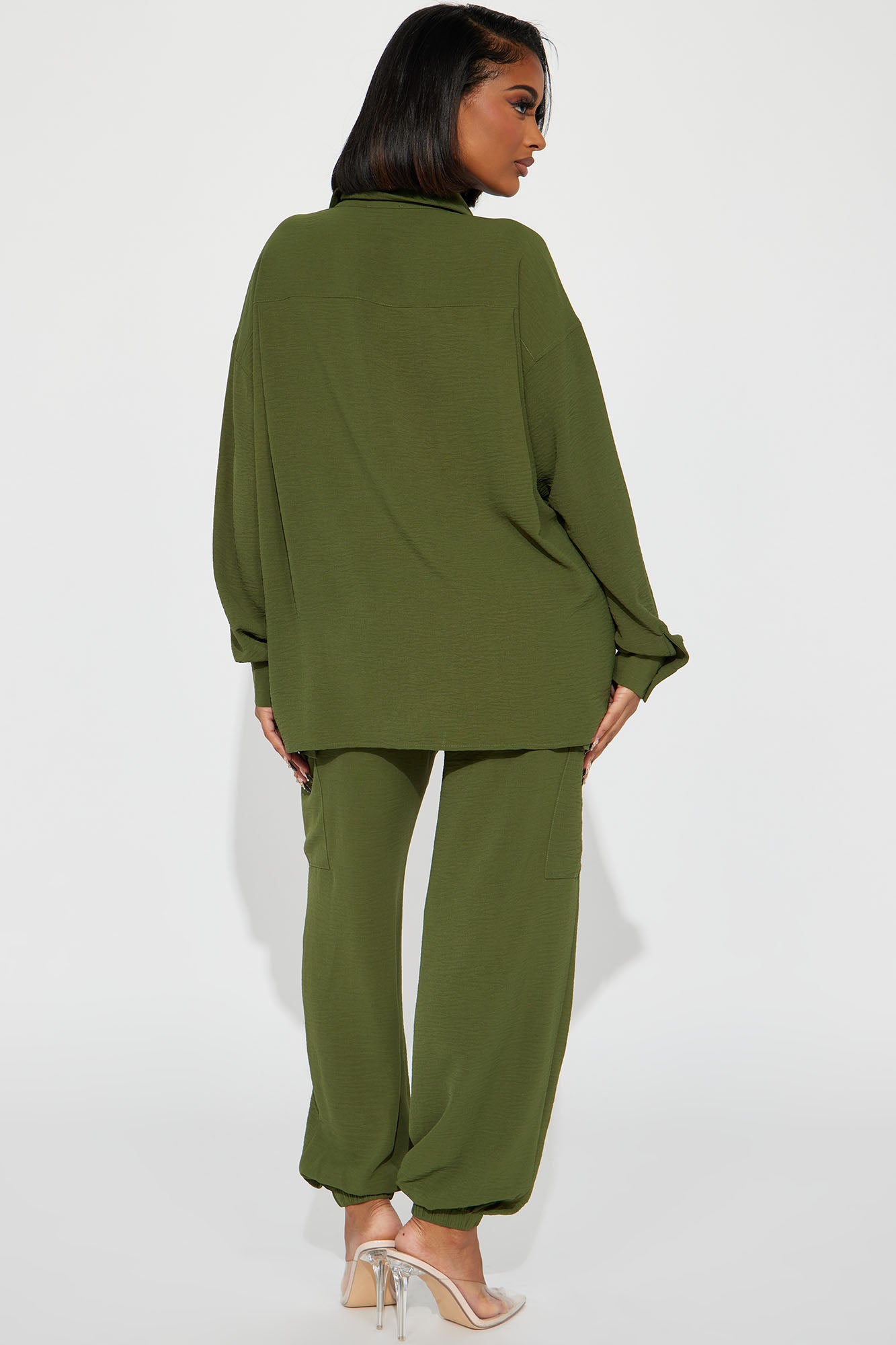 Take Me Uptown Jogger Set - Olive - Image 3