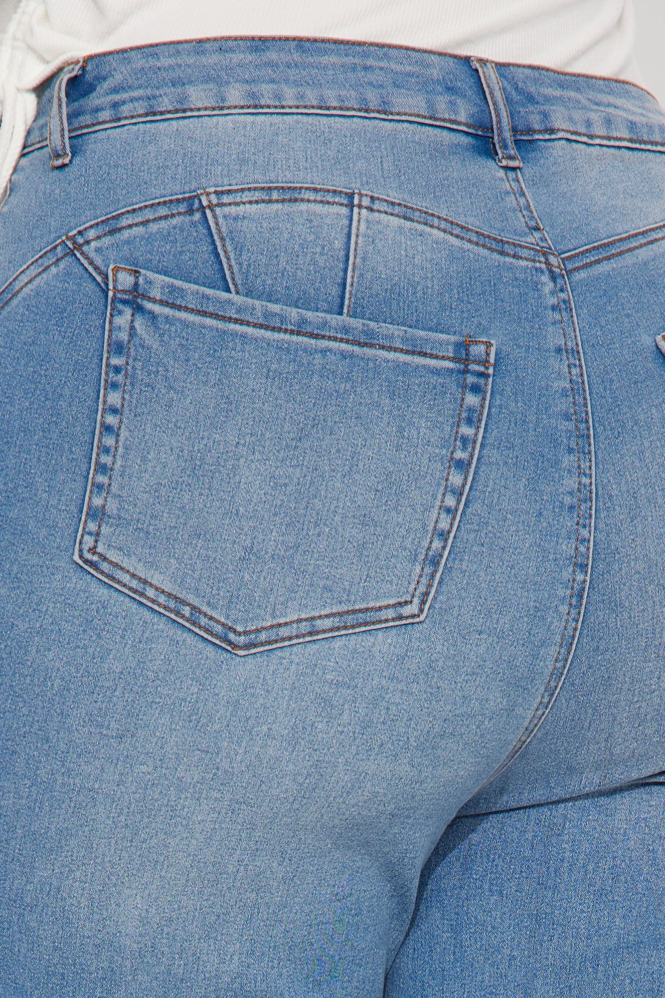 Wifey High Rise Booty Lifter Jeans - Light Blue Wash - Image 11