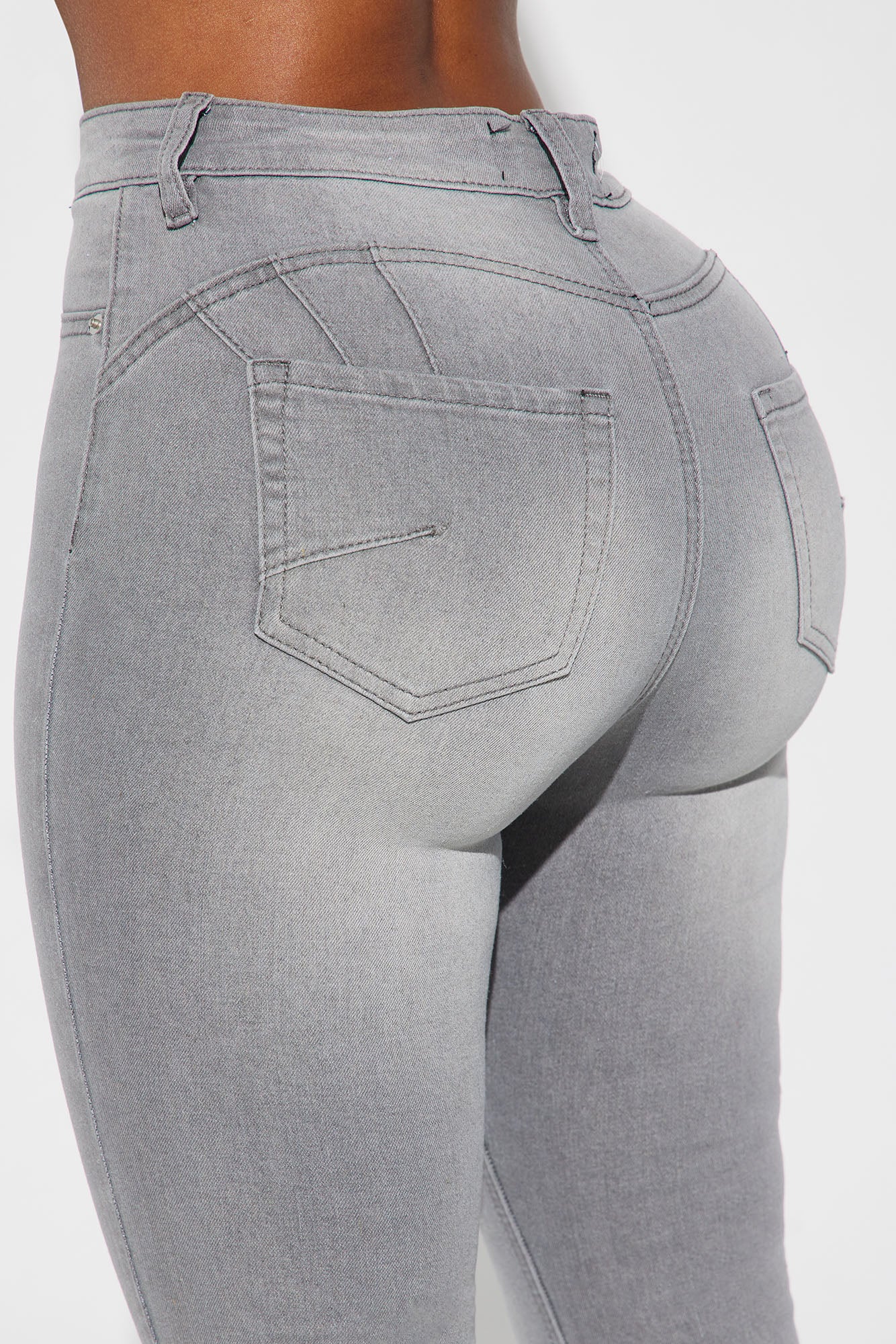 Audrey Booty Lifting Stretch Flare Jeans - Grey - Image 5