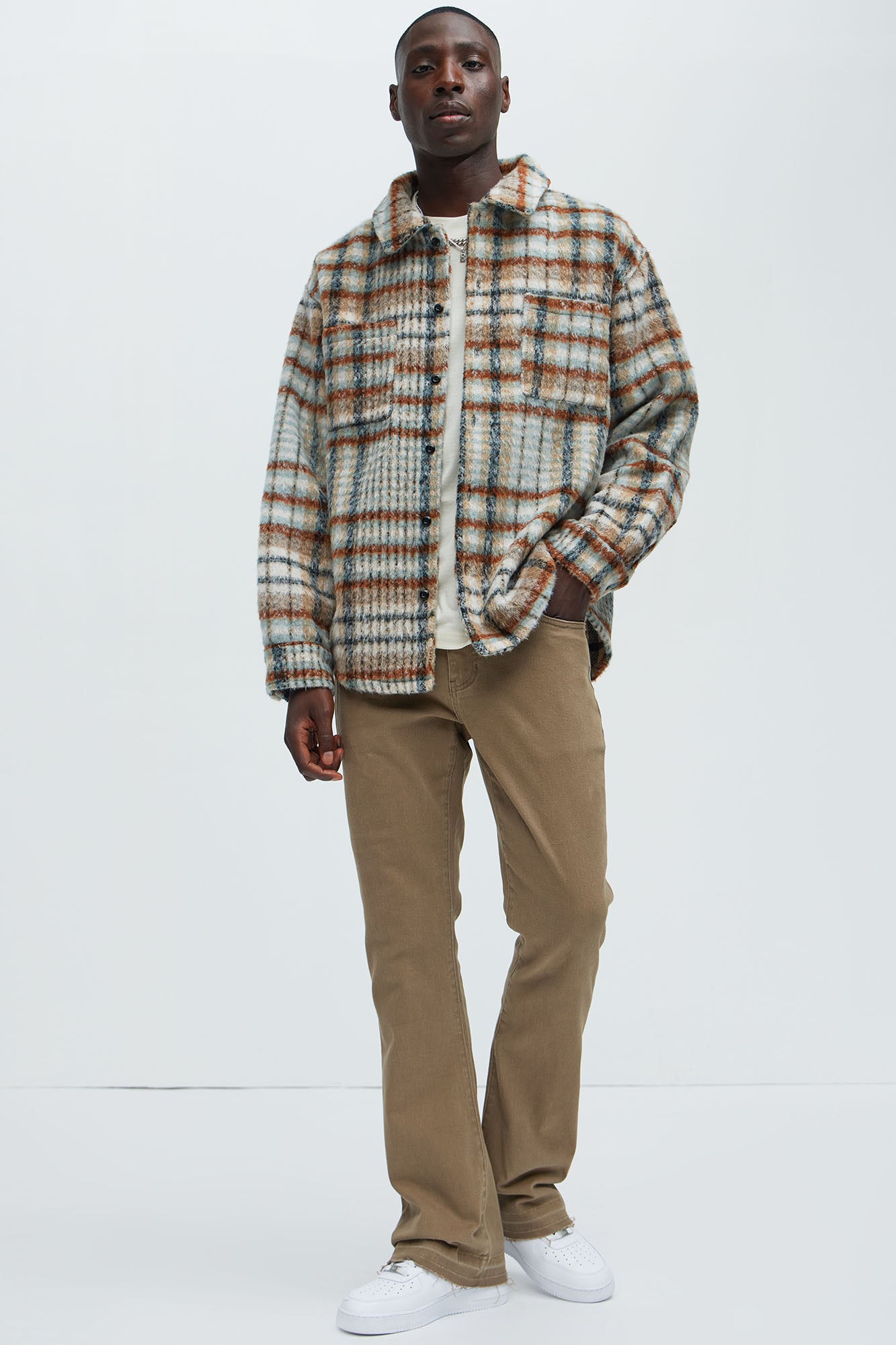Move Up Plaid Shacket - Tan/Multi - Image 6