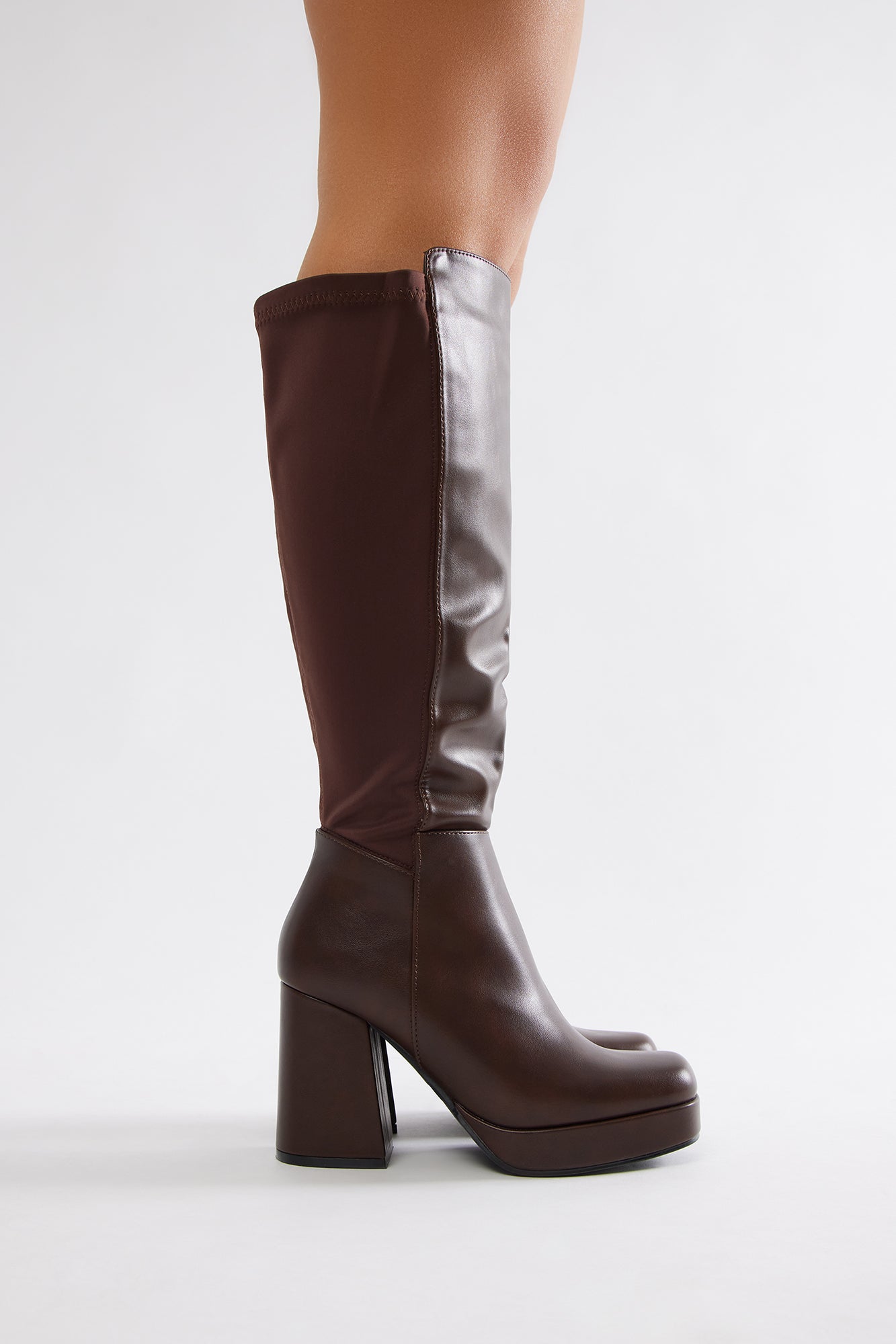 Vic Knee High Boots - Brown - Image 4