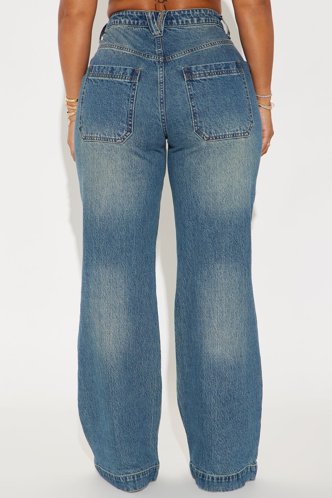 How It Goes Ripped Wide Leg Jeans - Vintage Wash - Image 3
