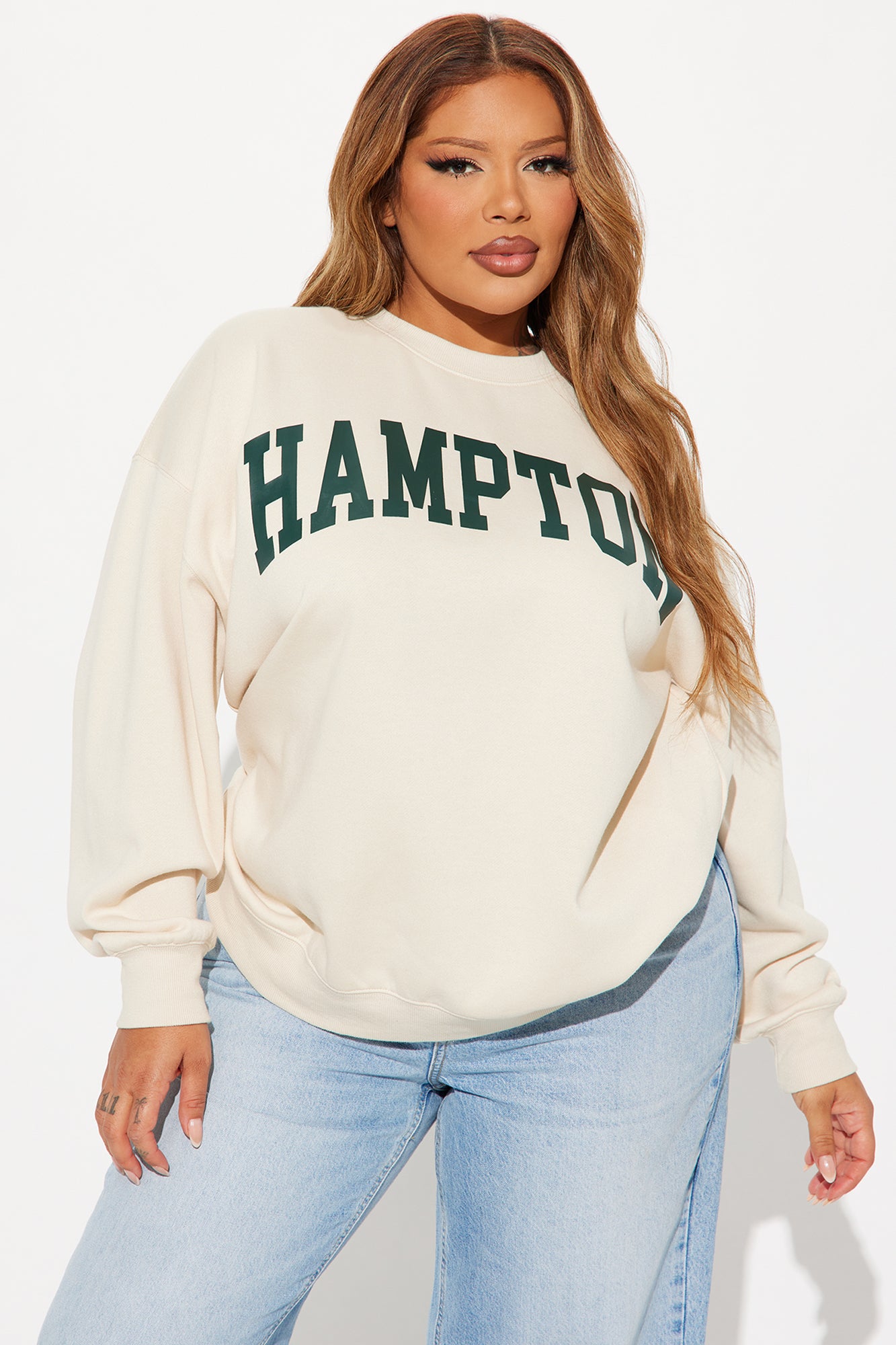 Hampton Vintage Crew Neck Sweatshirt - Cream - Image 5