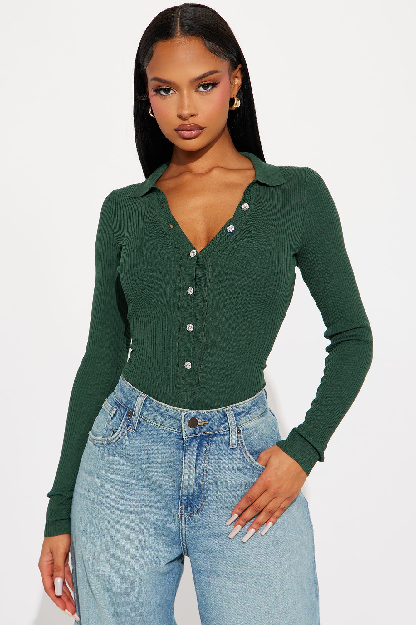 Amilia Sweater Bodysuit - Hunter - Image 3