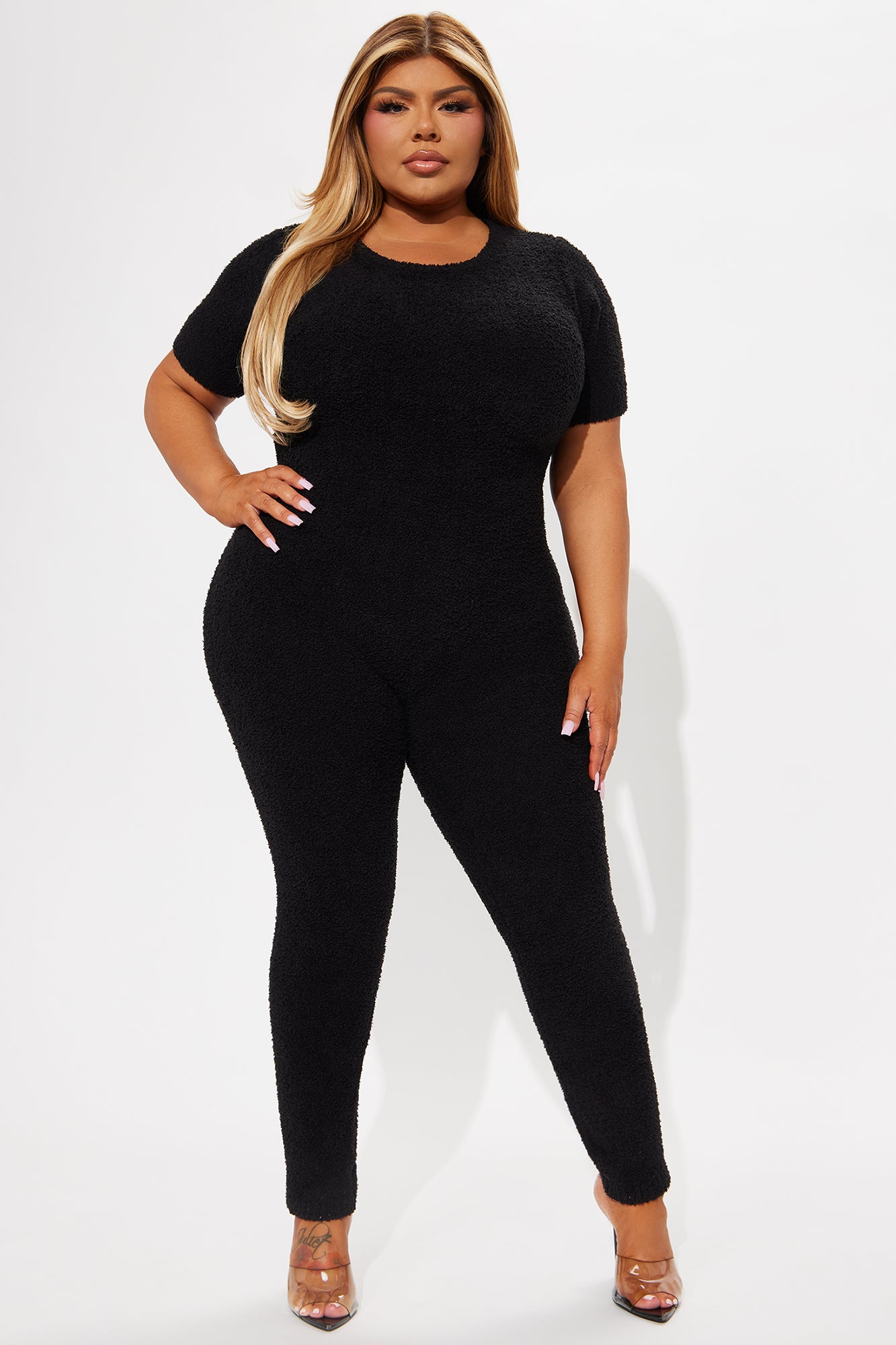 Turn The Lights Down Cozy Jumpsuit - Black - Image 4