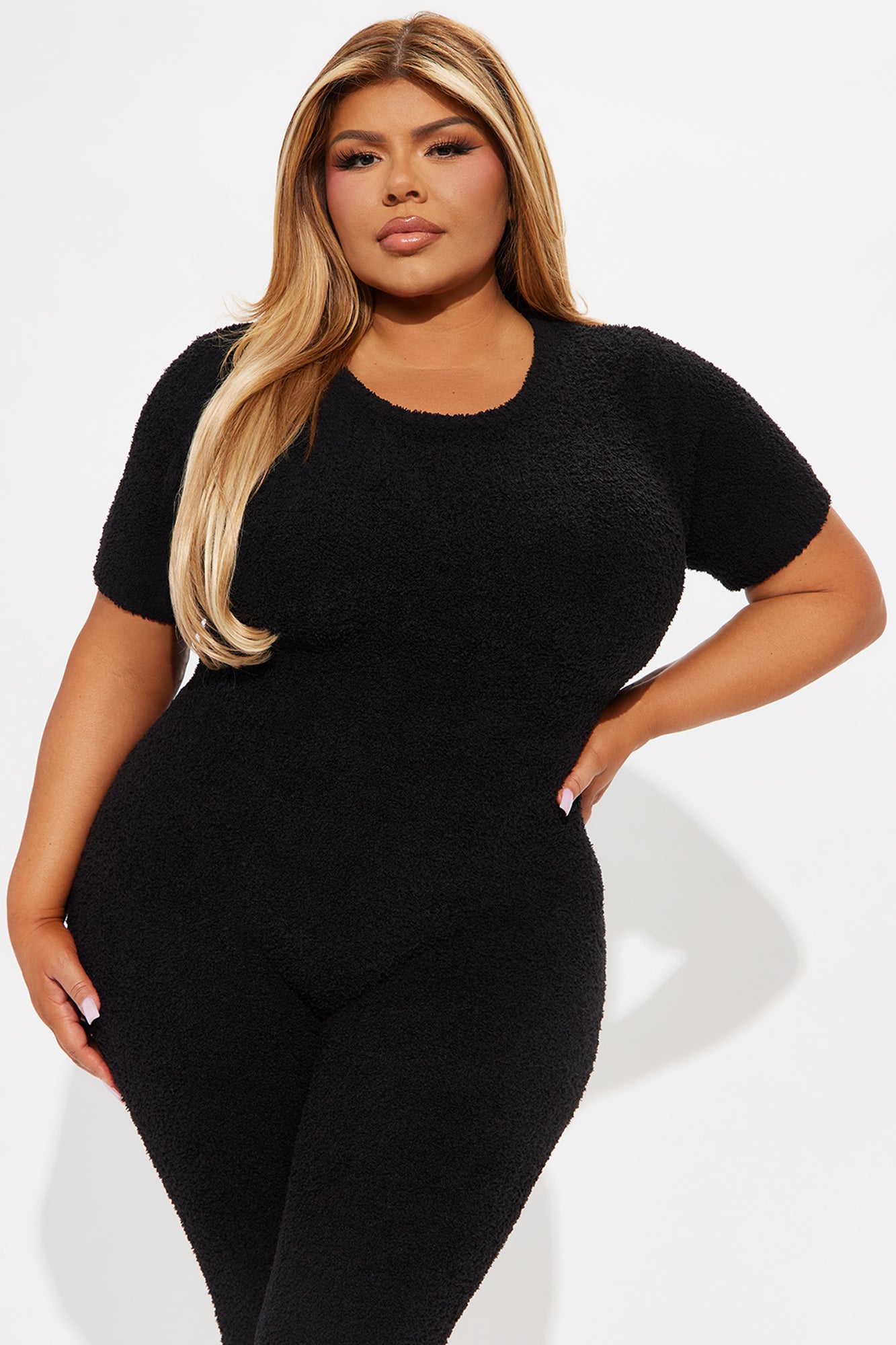 Turn The Lights Down Cozy Jumpsuit - Black - Image 5