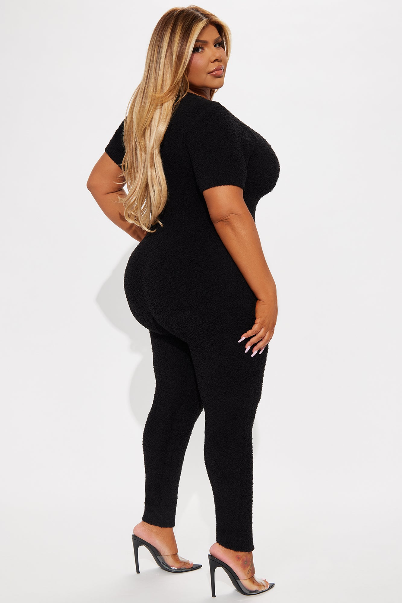 Turn The Lights Down Cozy Jumpsuit - Black - Image 6