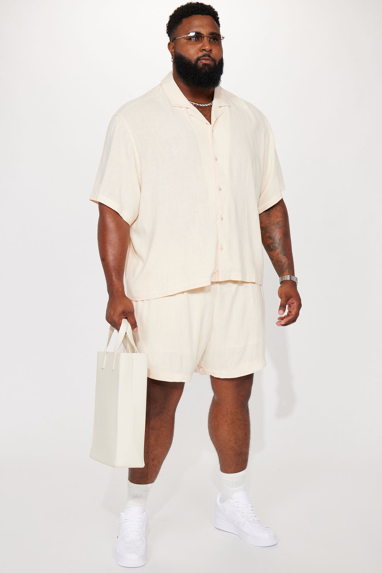 Can't Quit Textured Linen Button Up Shirt - Cream - Image 5