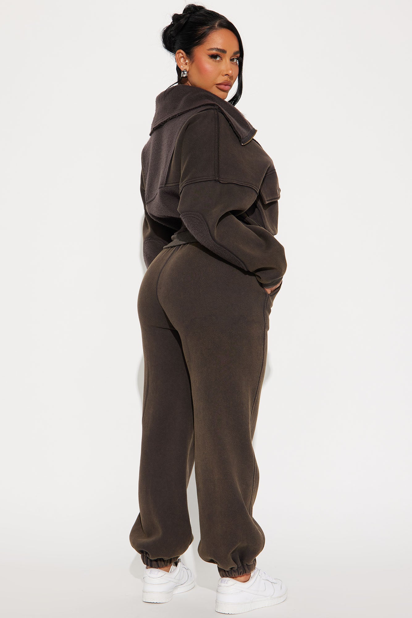 Vanessa Washed Jogger Pant Set - Charcoal - Image 3