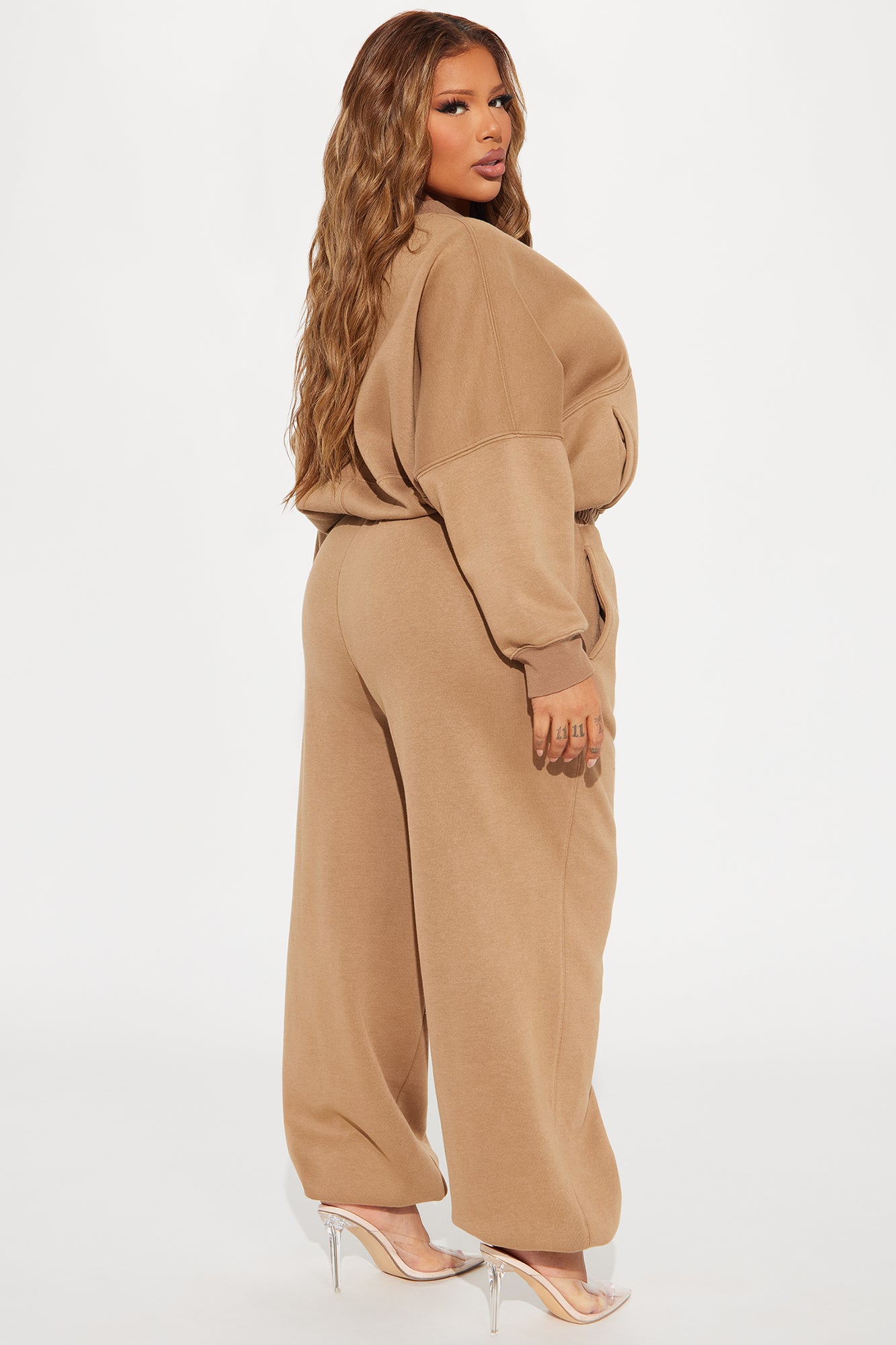 Been Going On Jogger Jumpsuit  - Taupe - Image 6