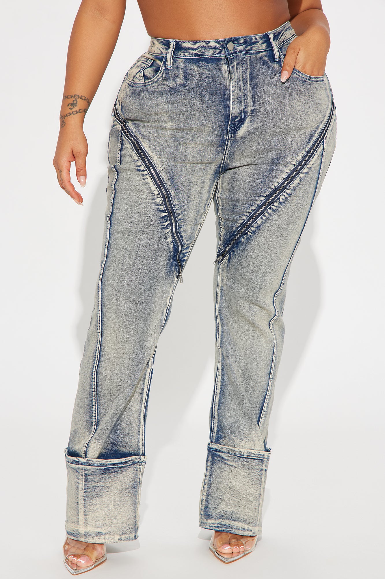 Locking In Stretch Straight Leg Jeans - Vintage Wash - Image 9