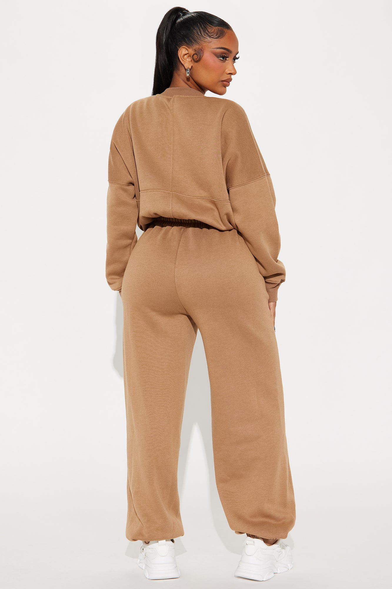 Been Going On Jogger Jumpsuit  - Taupe - Image 3