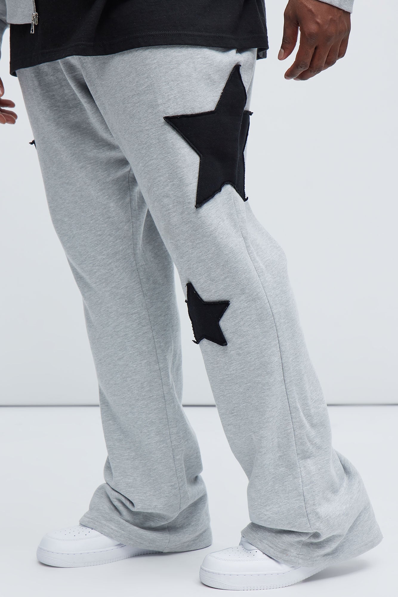 Tyson Stars Skinny Flared Sweatpants - Heather Grey - Image 8