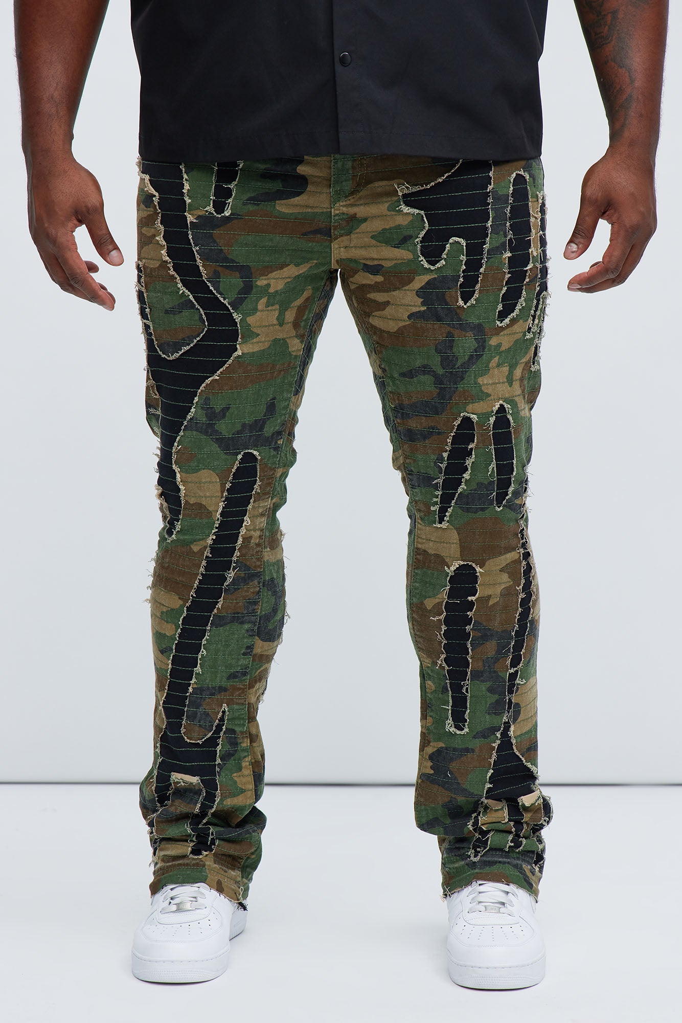 Stay Ready Stitched Slim Flare Pants - Camouflage - Image 6
