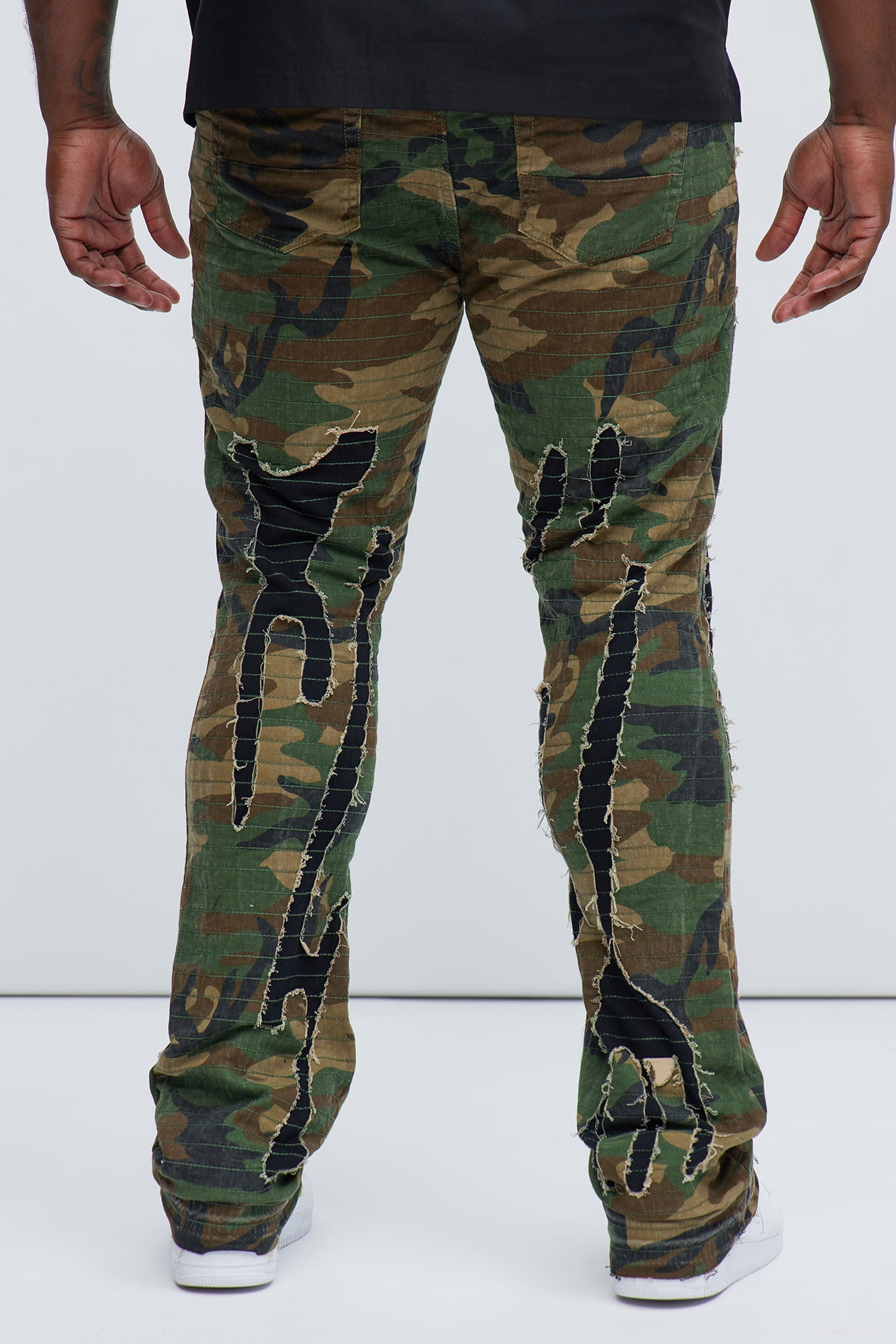 Stay Ready Stitched Slim Flare Pants - Camouflage - Image 9