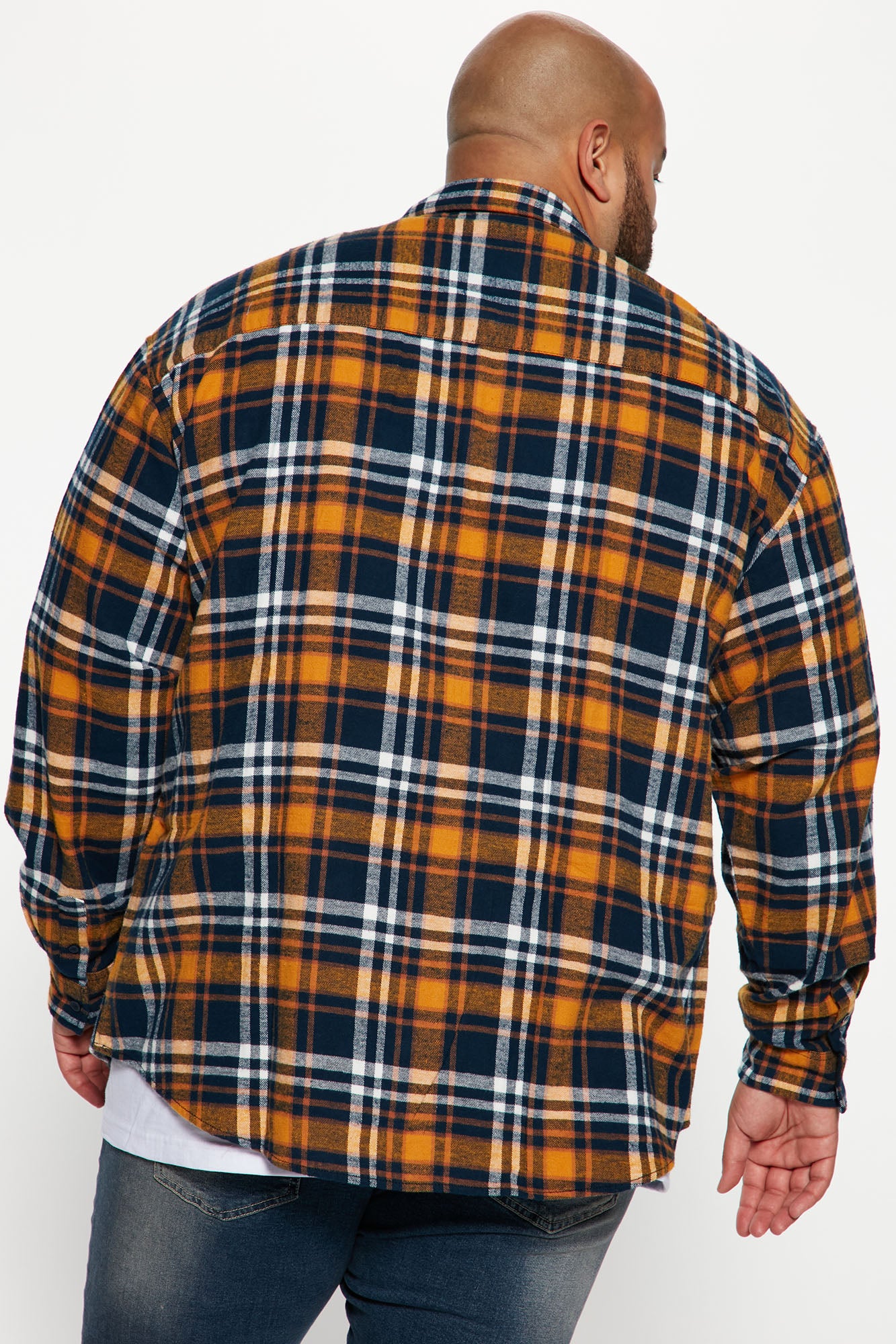 September Long Sleeve Zipper Flannel Shirt - Yellow/combo - Image 8
