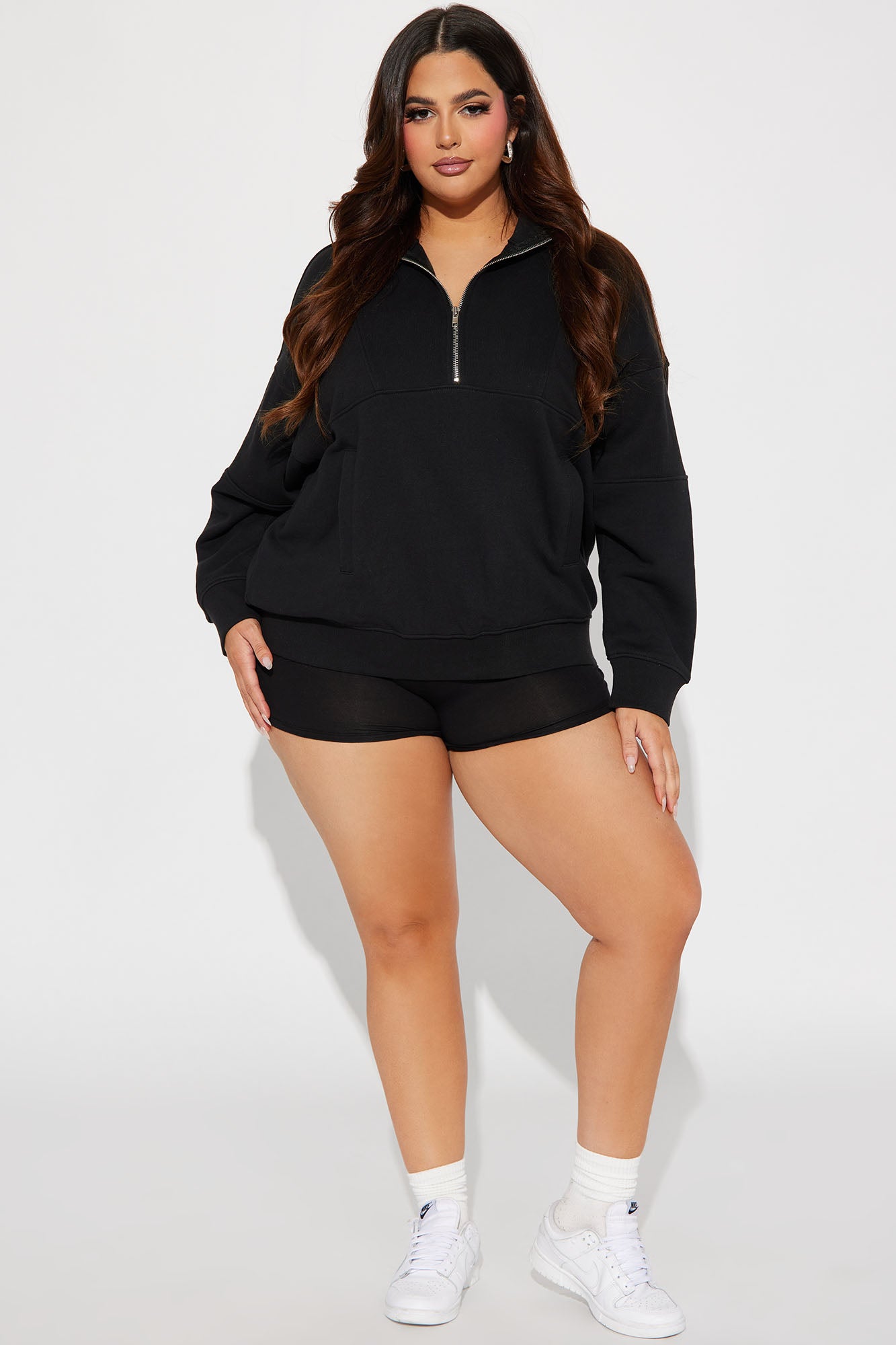 Amelia Half Zip Pull Over - Black - Image 5