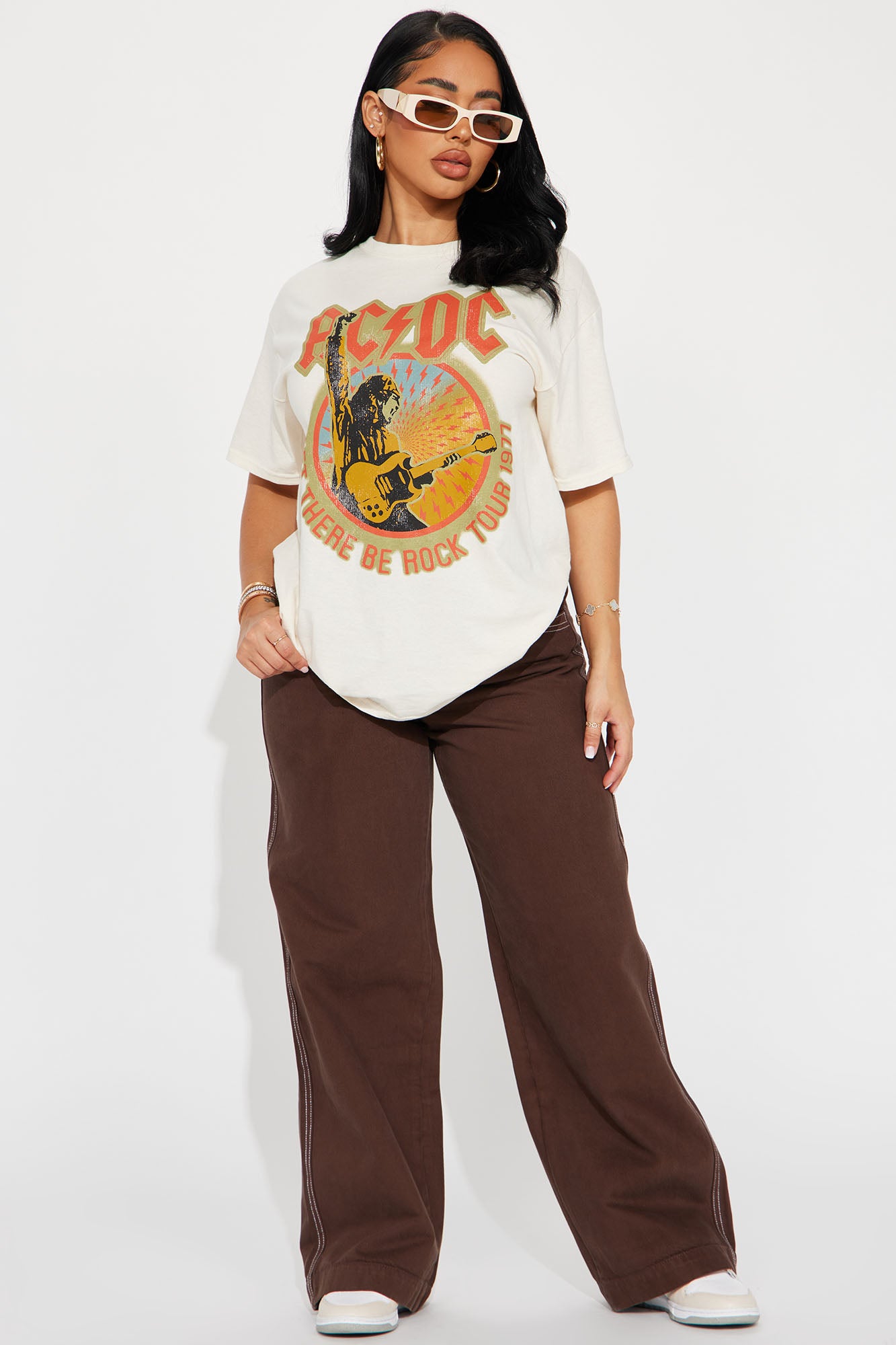 ACDC Let There Be Rock Graphic Tee - Cream - Image 3