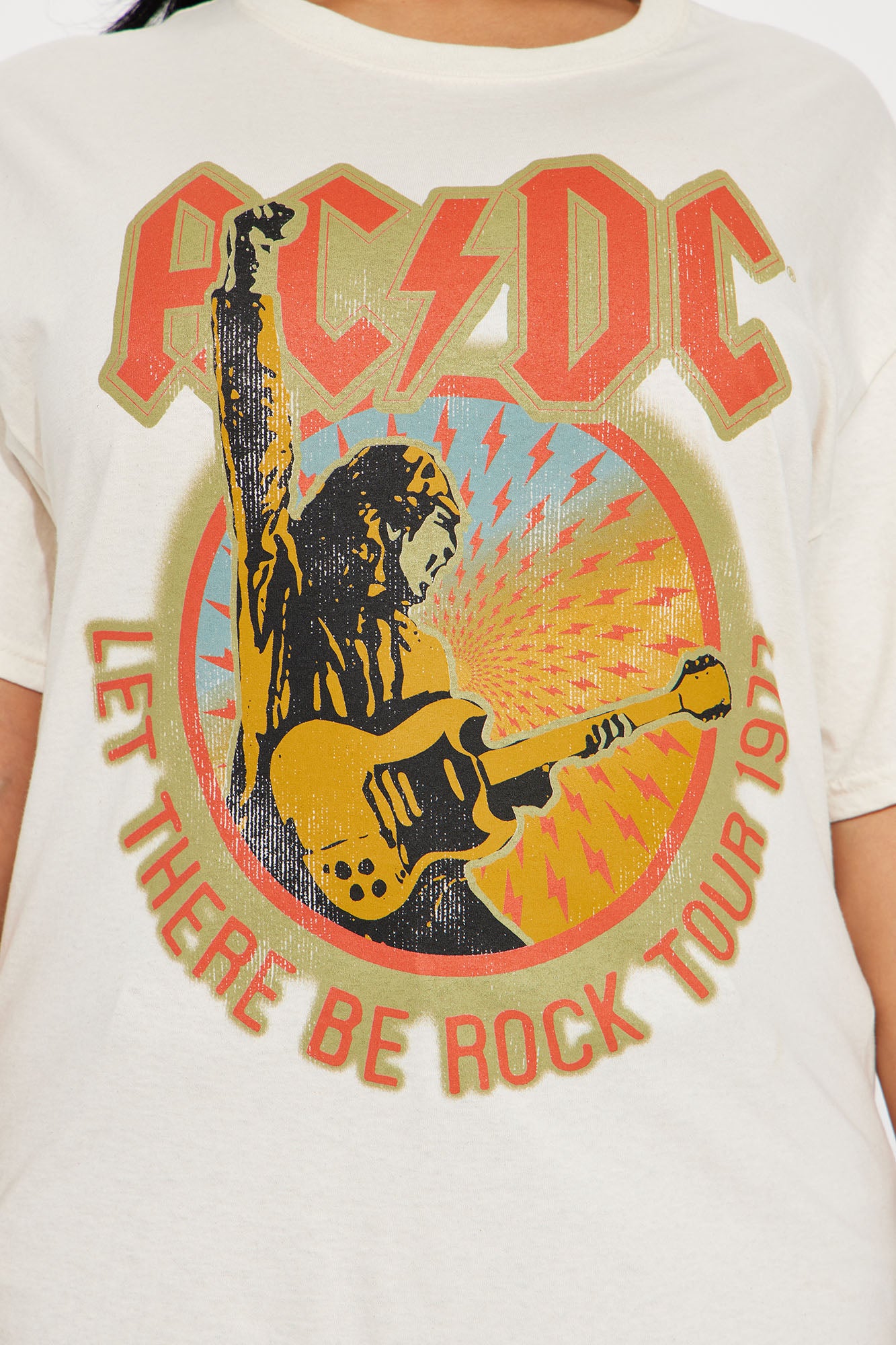 ACDC Let There Be Rock Graphic Tee - Cream - Image 5
