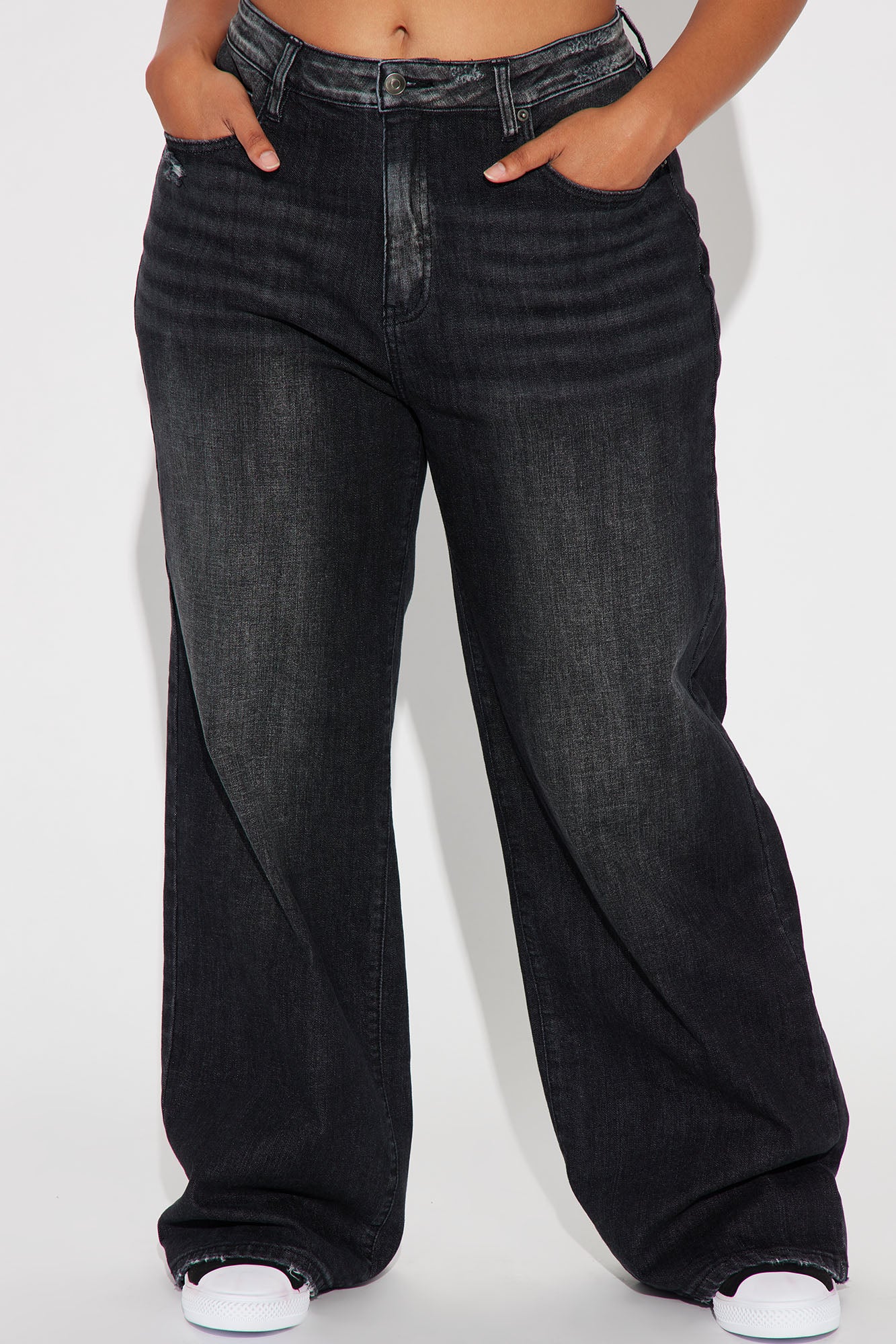 Astrid Wide Leg Baggy Jean - Black Wash - Image 7