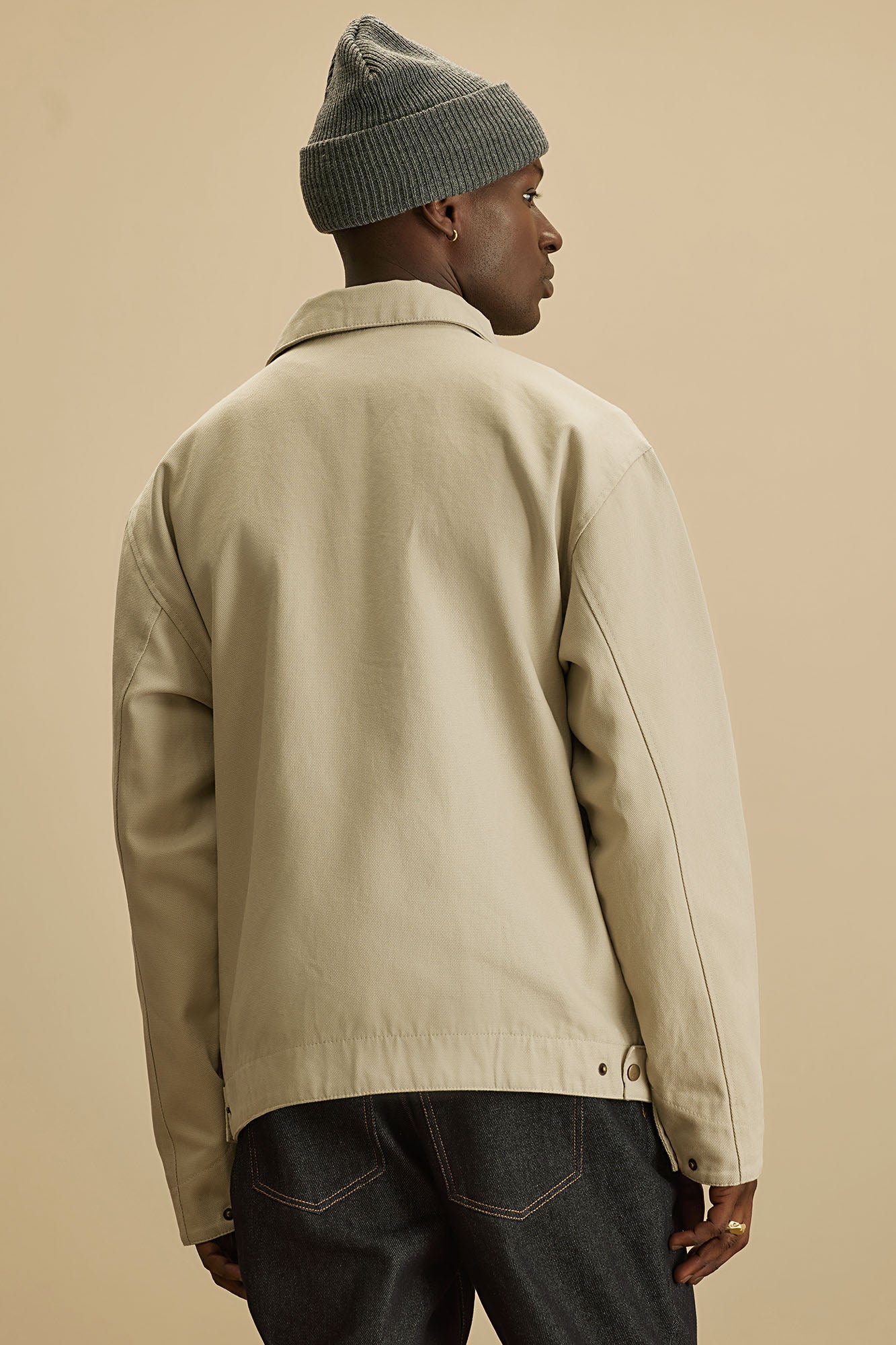 Alexander Utility Canvas Zip Work Jacket - Off White - Image 4