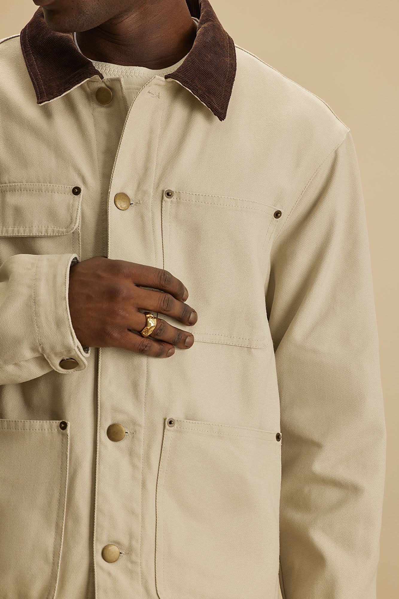 Alexander Utility Canvas Chore Jacket - Off White - Image 3