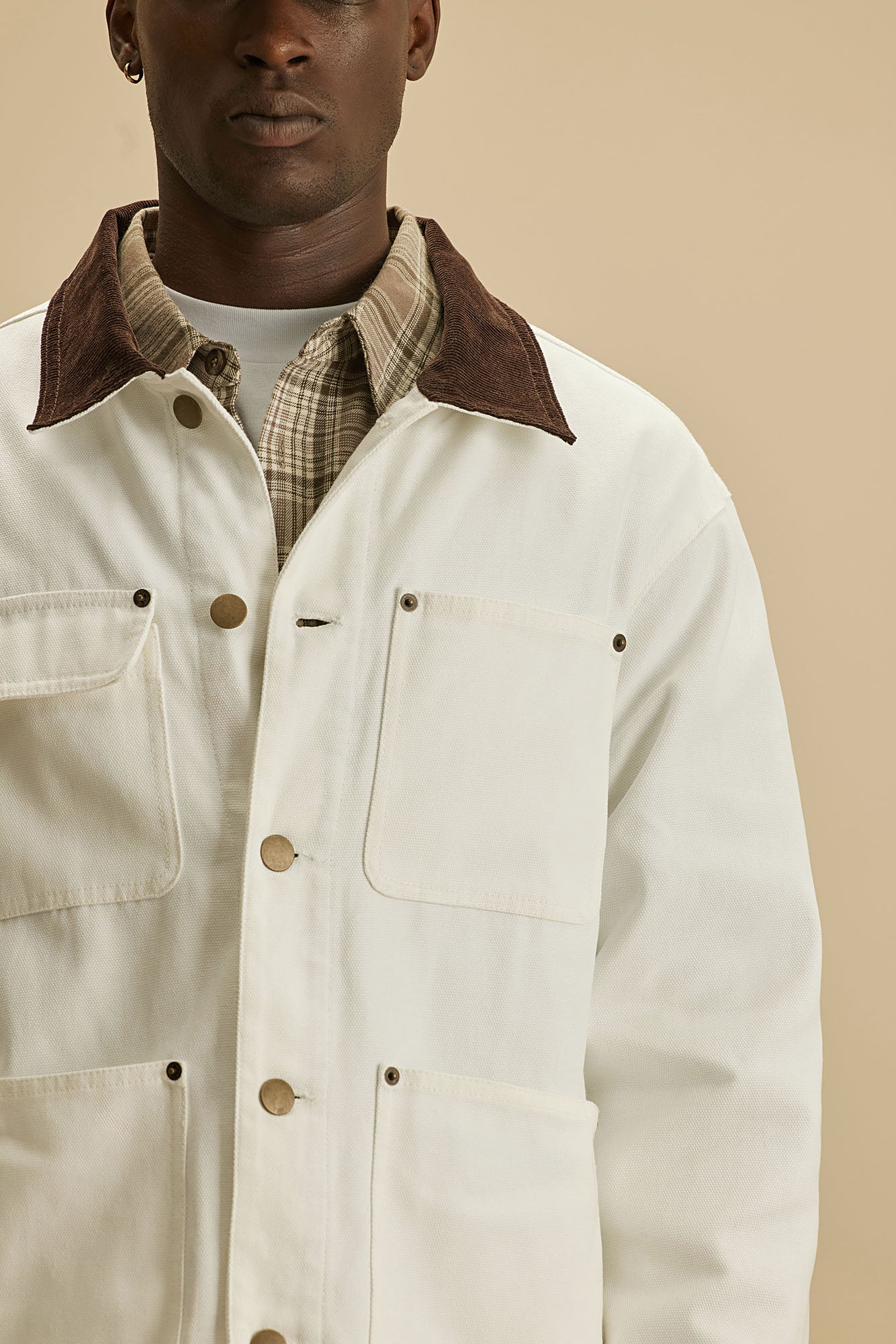 Alexander Utility Canvas Chore Jacket - White - Image 4