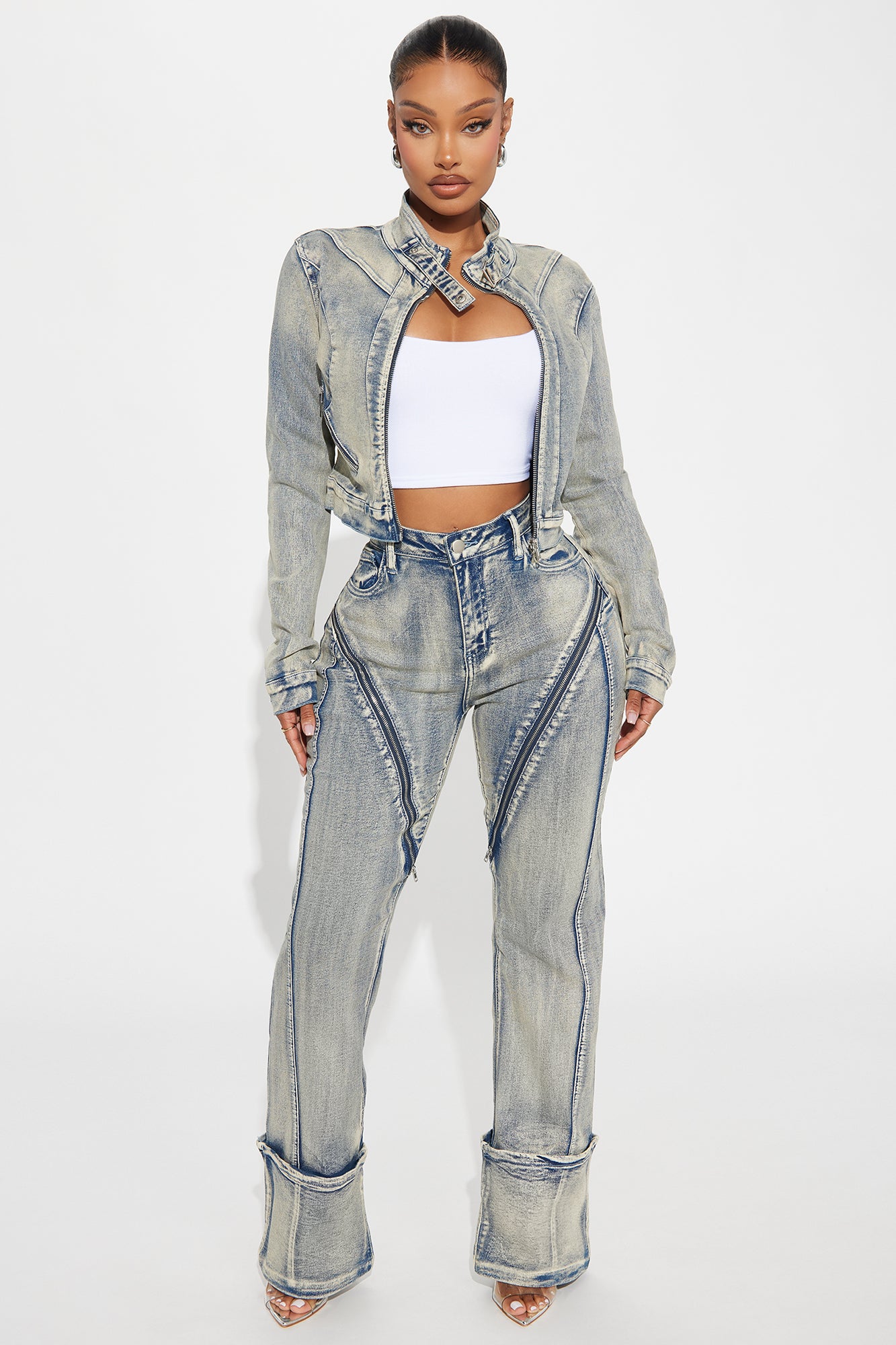 Locking In Stretch Straight Leg Jeans - Vintage Wash - Image 4