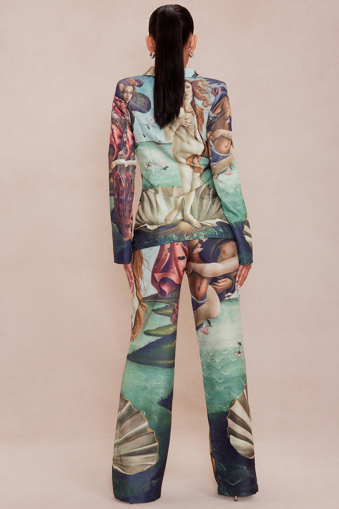Ancient Art Blazer Suit Set - Multi Color - Image 5