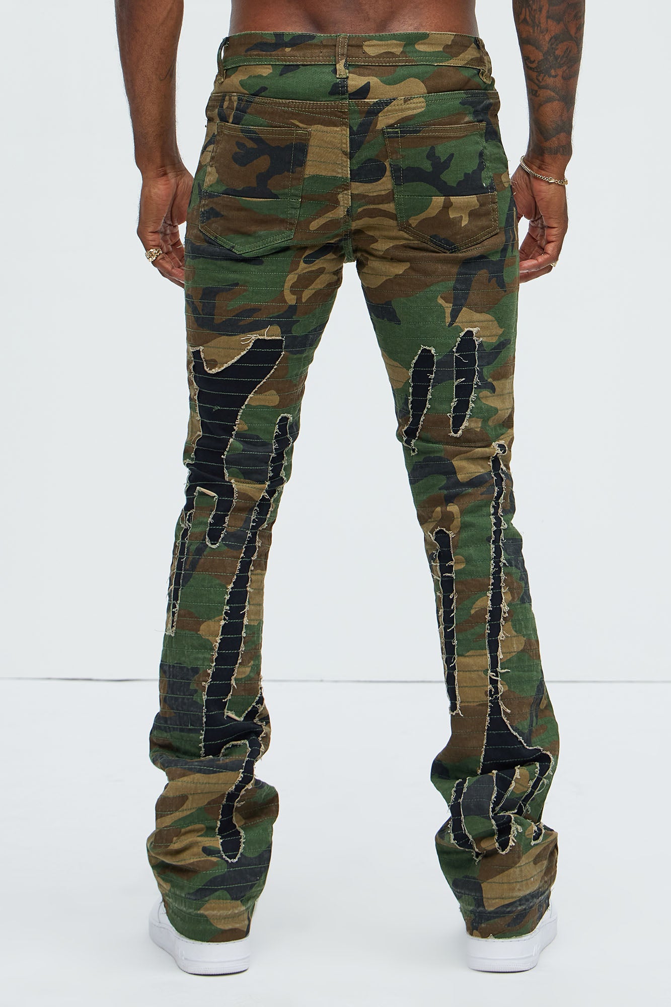 Stay Ready Stitched Slim Flare Pants - Camouflage - Image 5