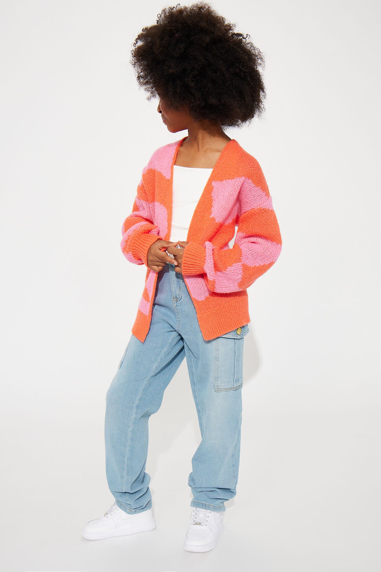Mini All Mixed Up Cardigan - Pink/combo - Image 3