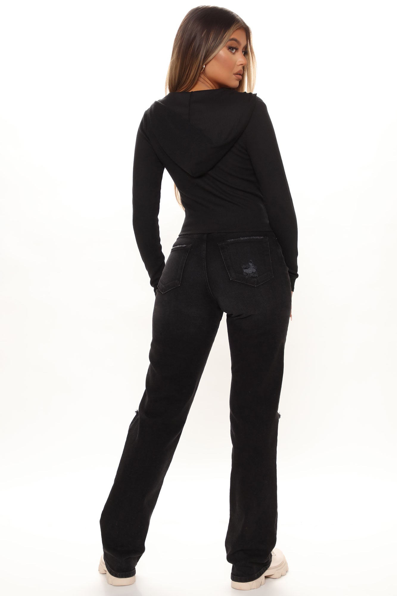 Better Days Crop Hoodie - Black - Image 4