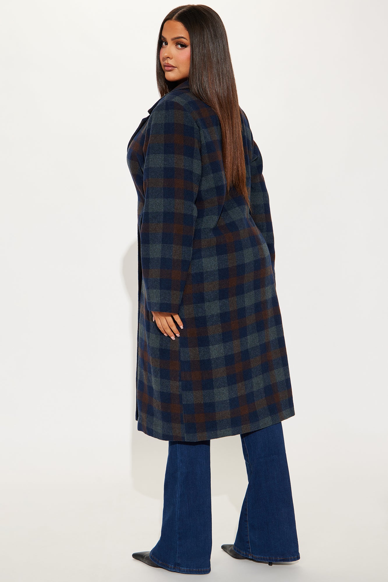 You Plaid It Trench Coat - Blue/combo - Image 6