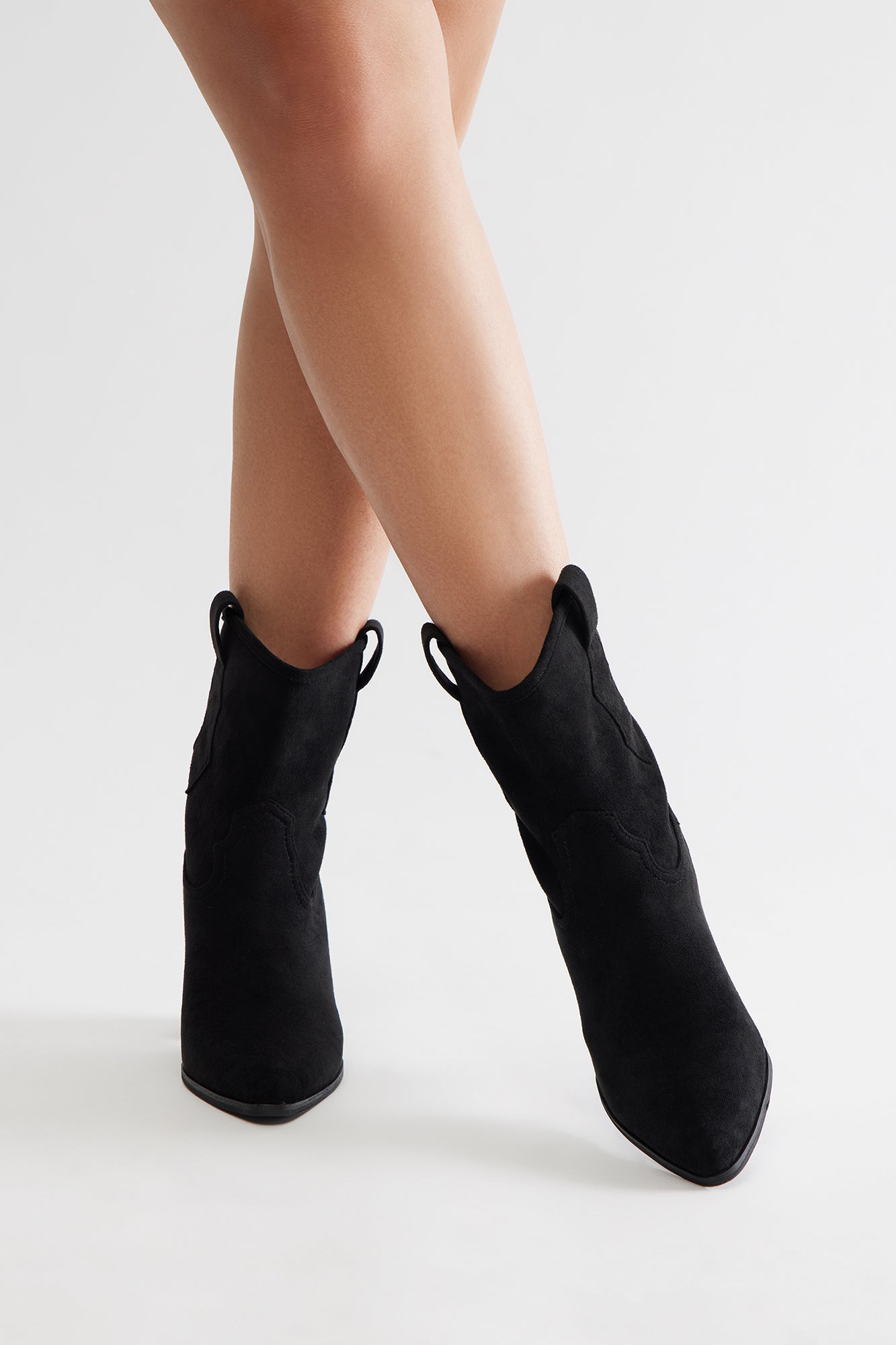 Augusta Cowboy Booties - Black - Image 4