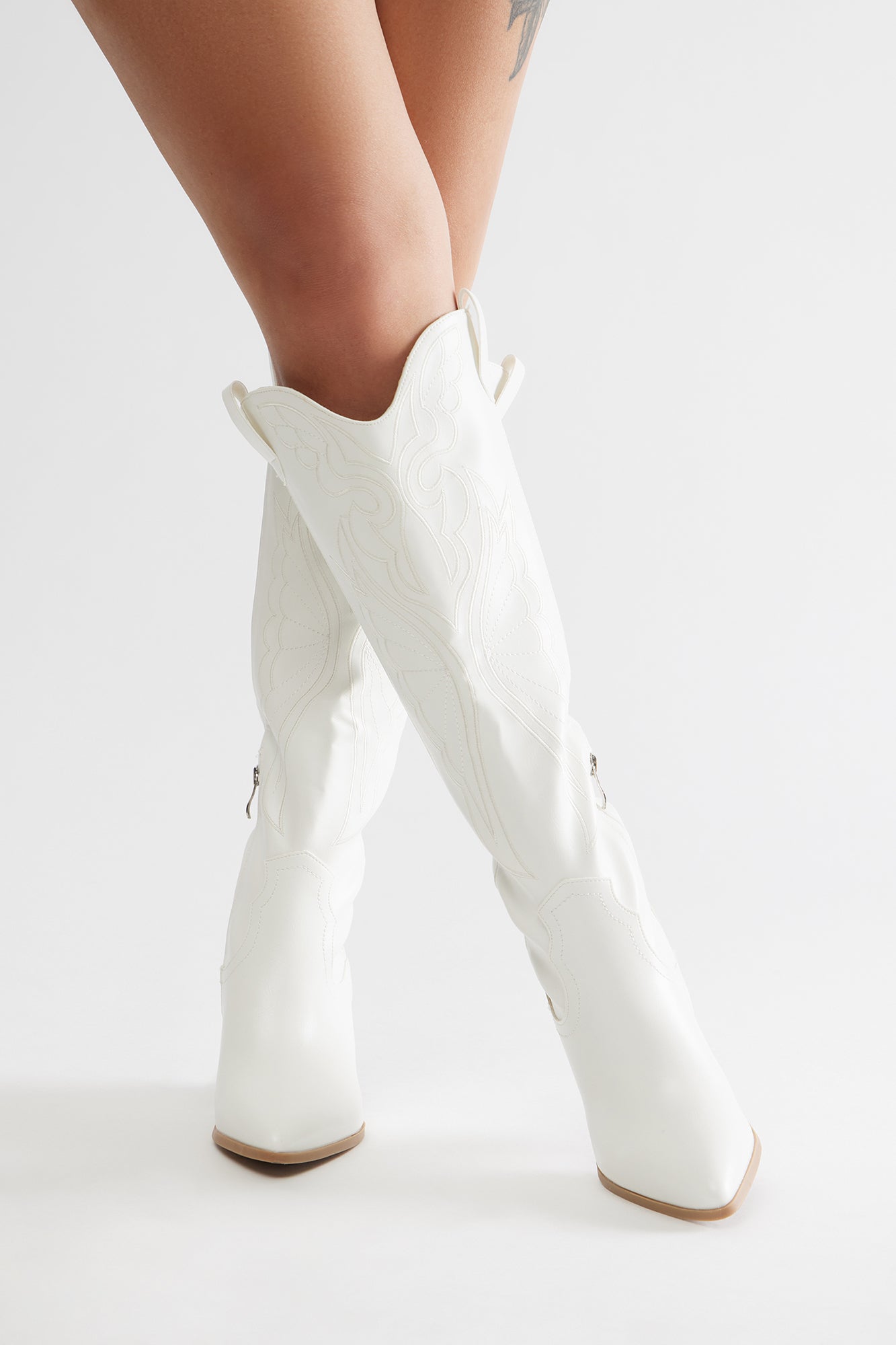 Always A Good Time Knee High Boots - White - Image 5