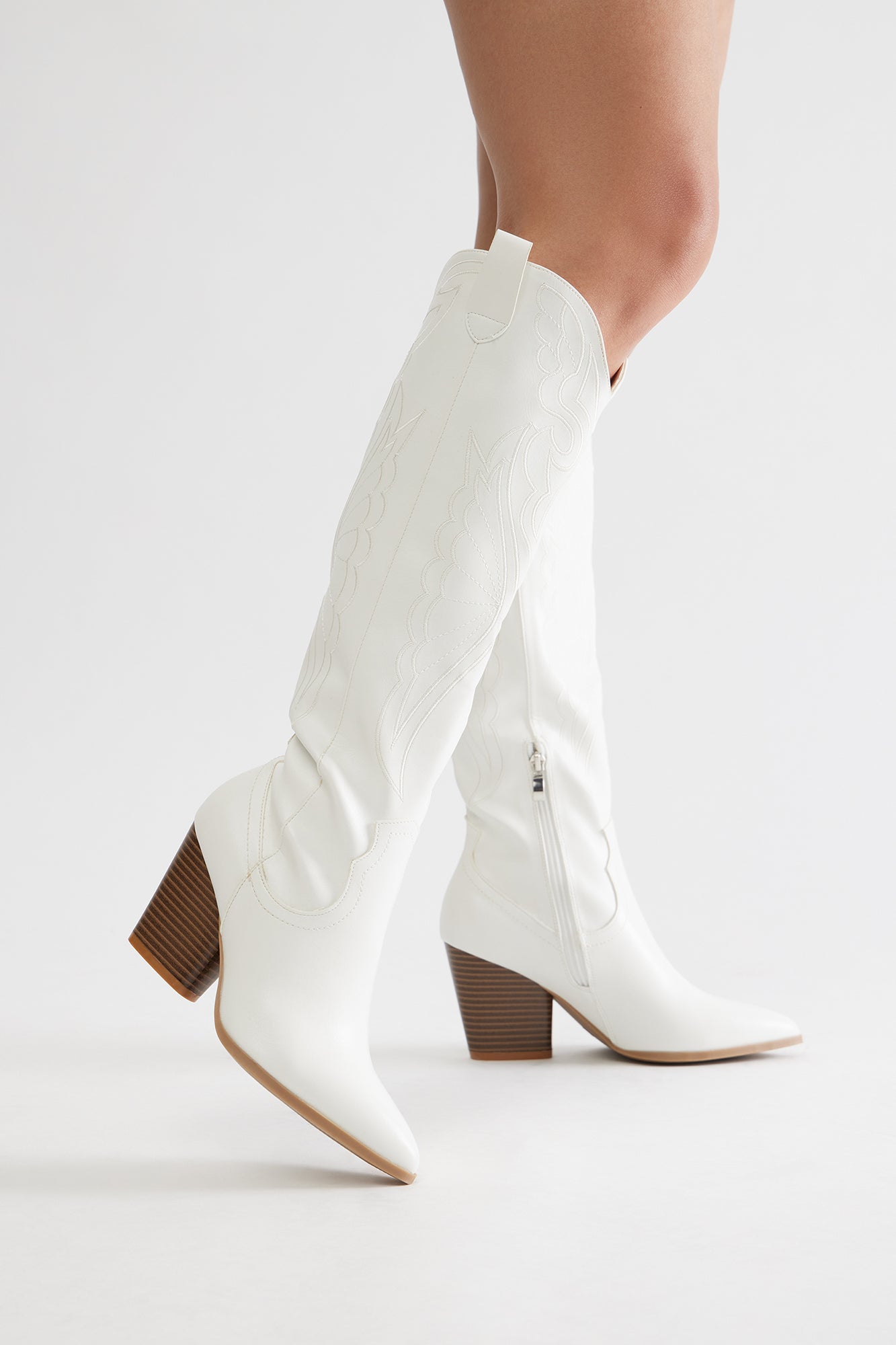 Always A Good Time Knee High Boots - White - Image 3
