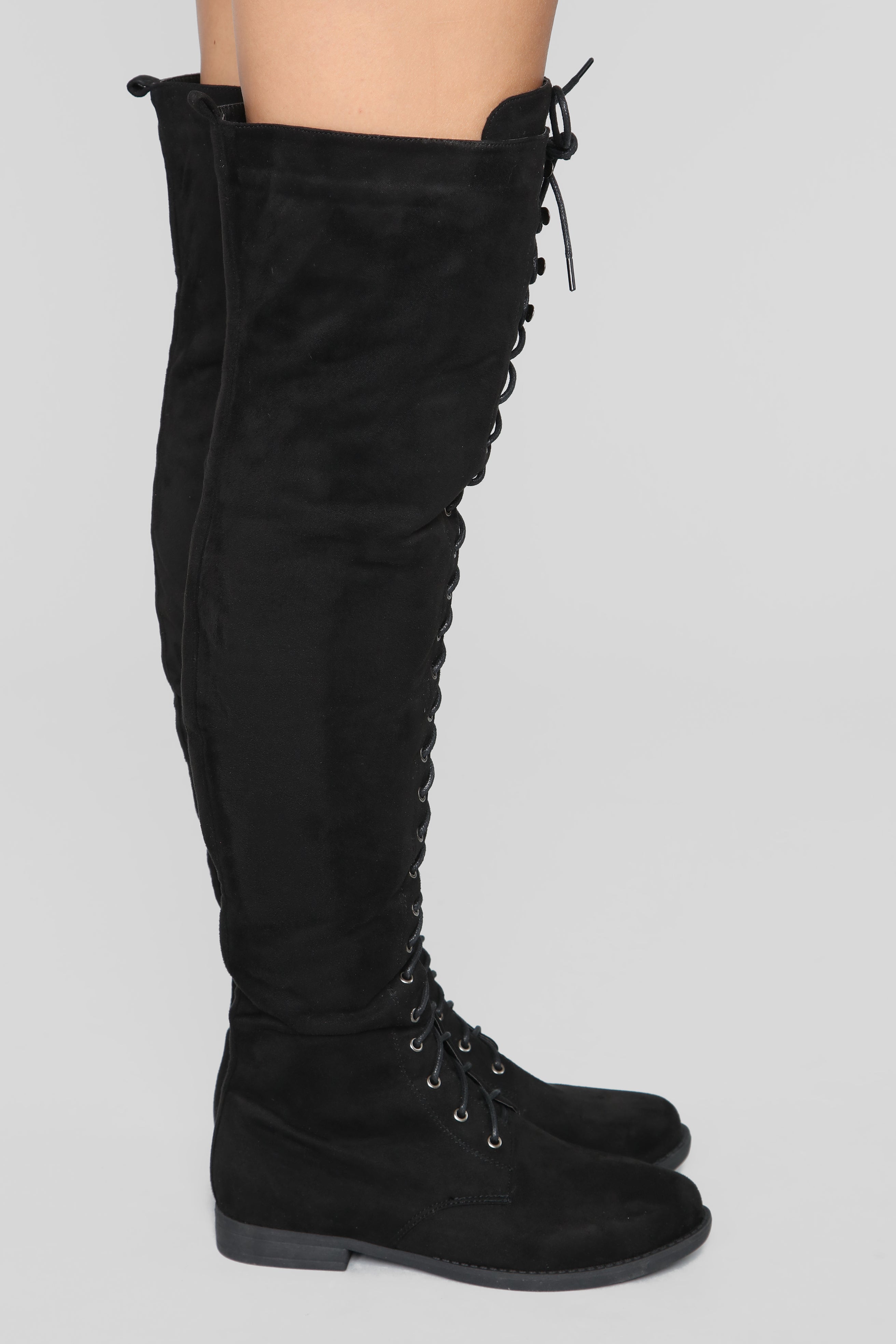 Tall Talk Flat Boot - Black - Image 5