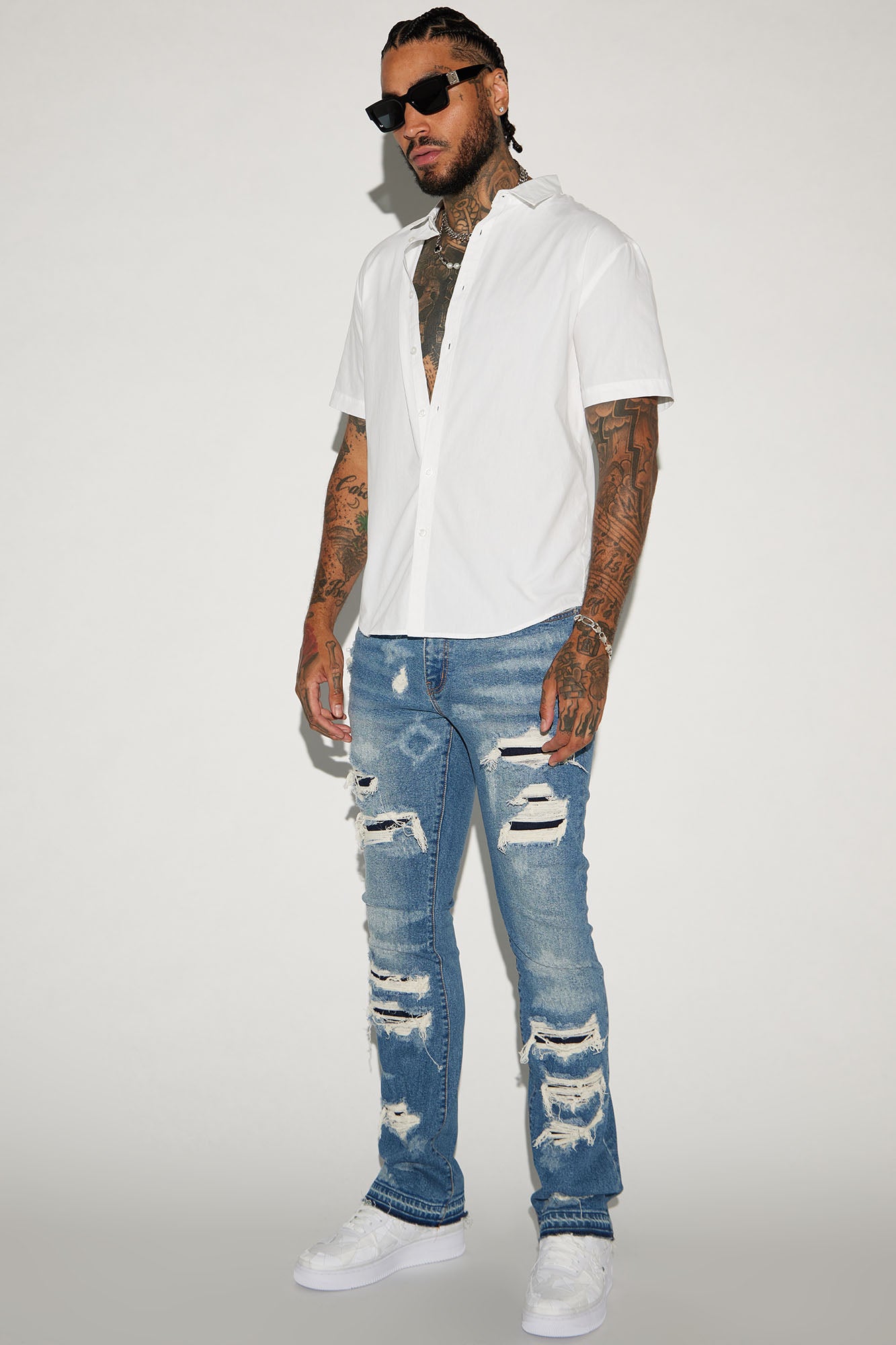 Ryland Short Sleeve Button Up Shirt - White - Image 3