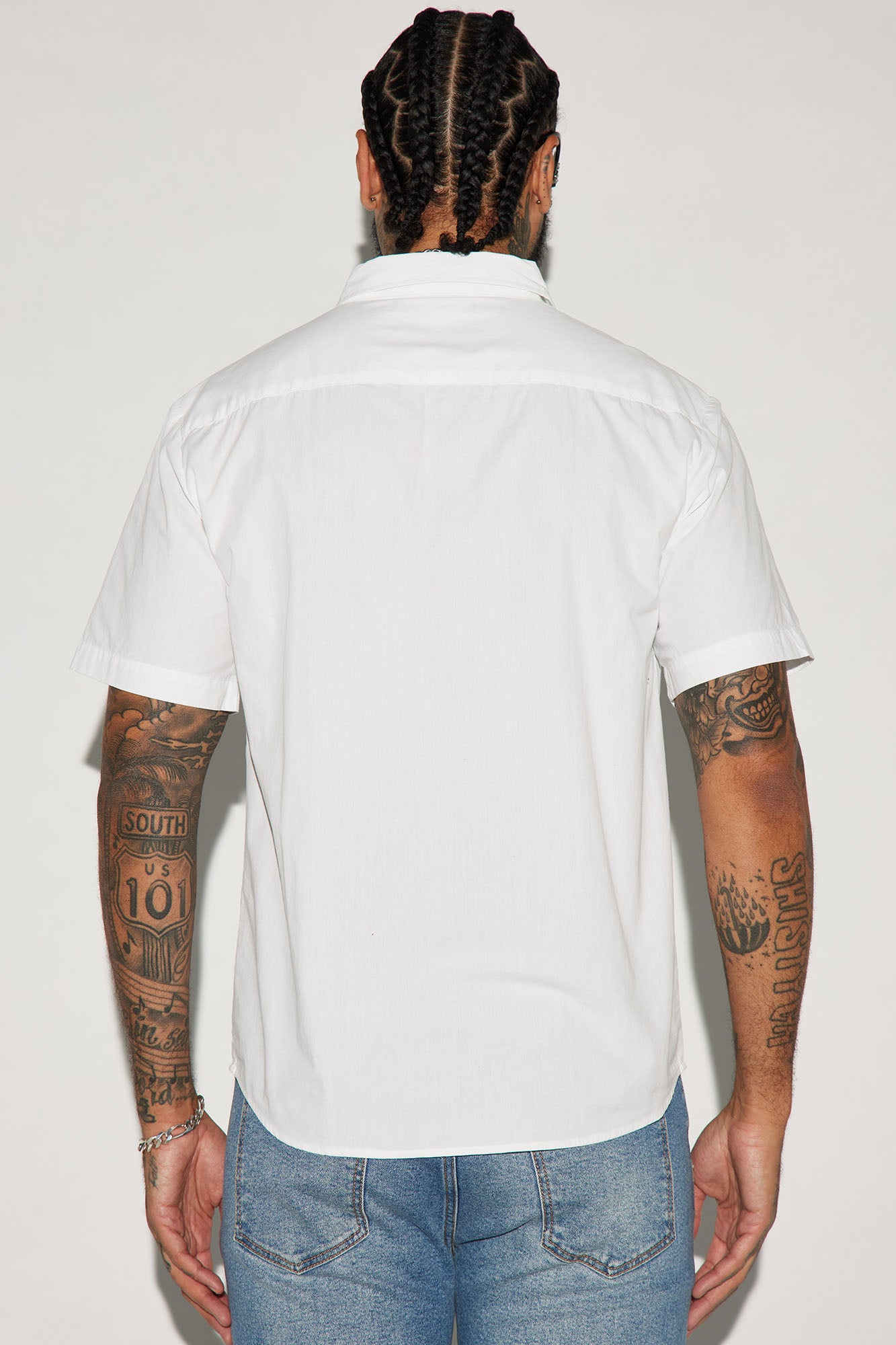 Ryland Short Sleeve Button Up Shirt - White - Image 4