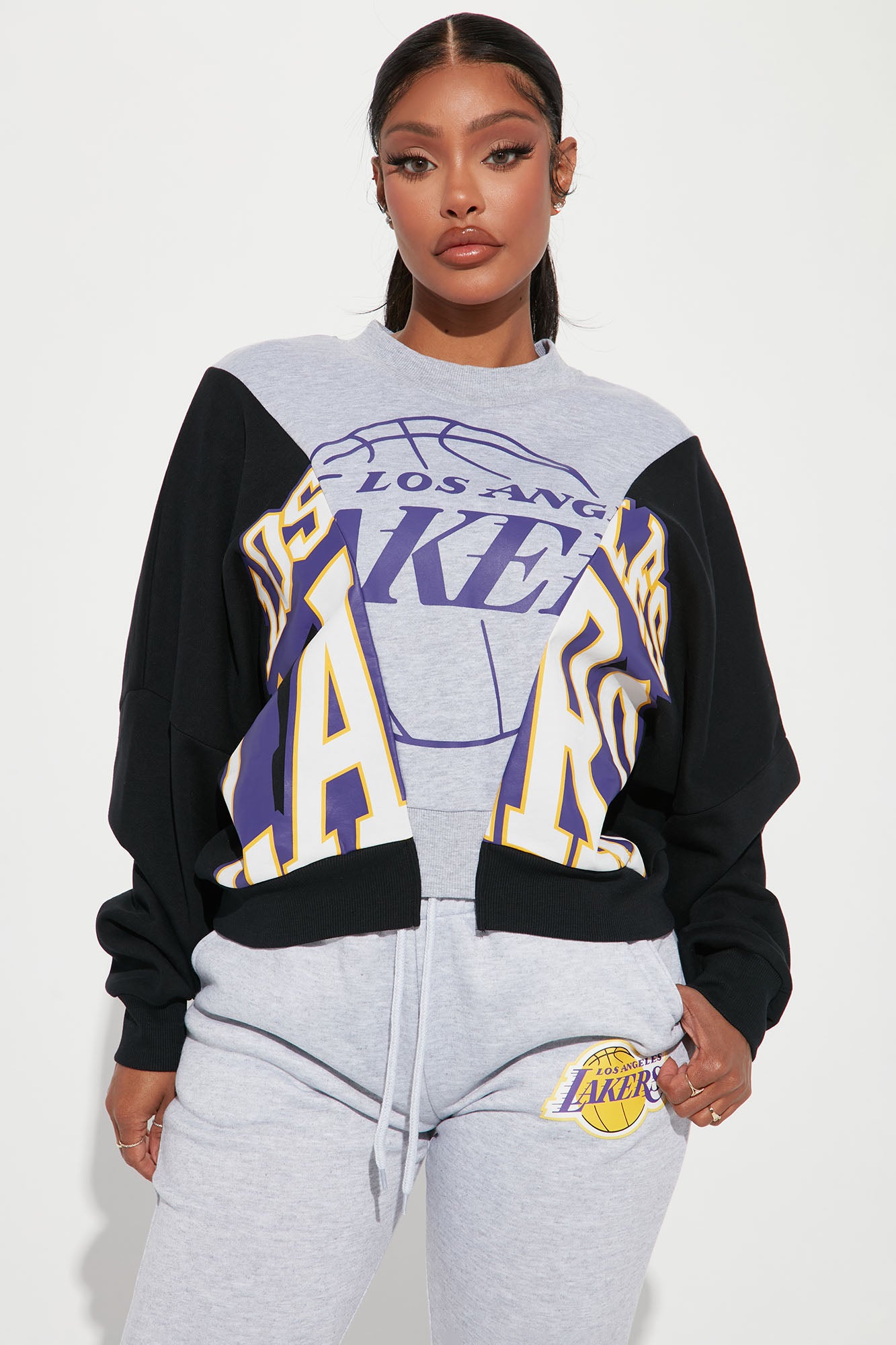 Lakers Splice Sweatshirt - Black/Grey - Image 3