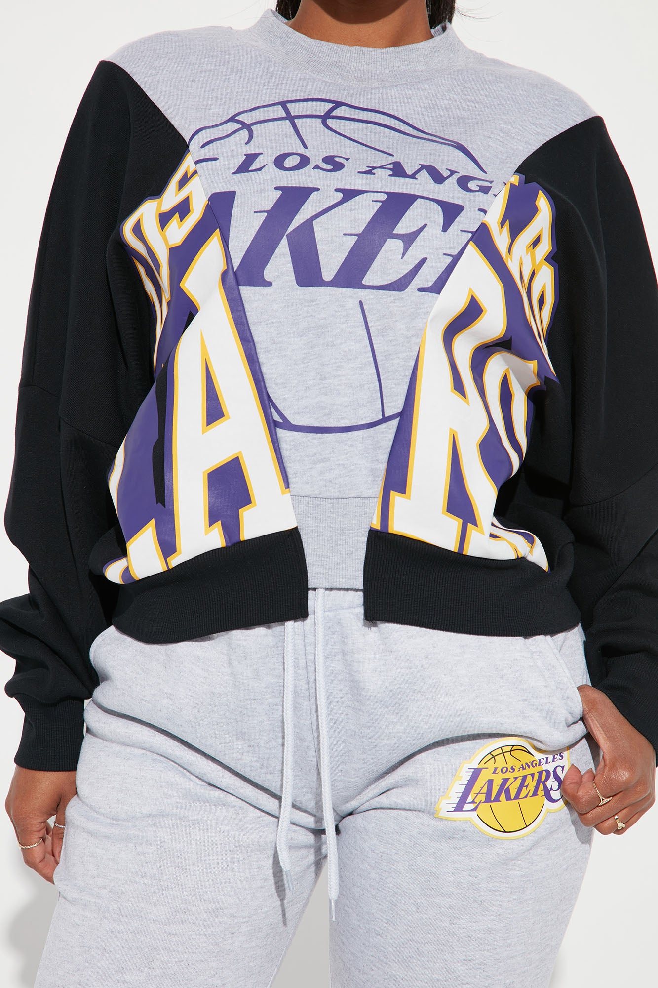 Lakers Splice Sweatshirt - Black/Grey - Image 5