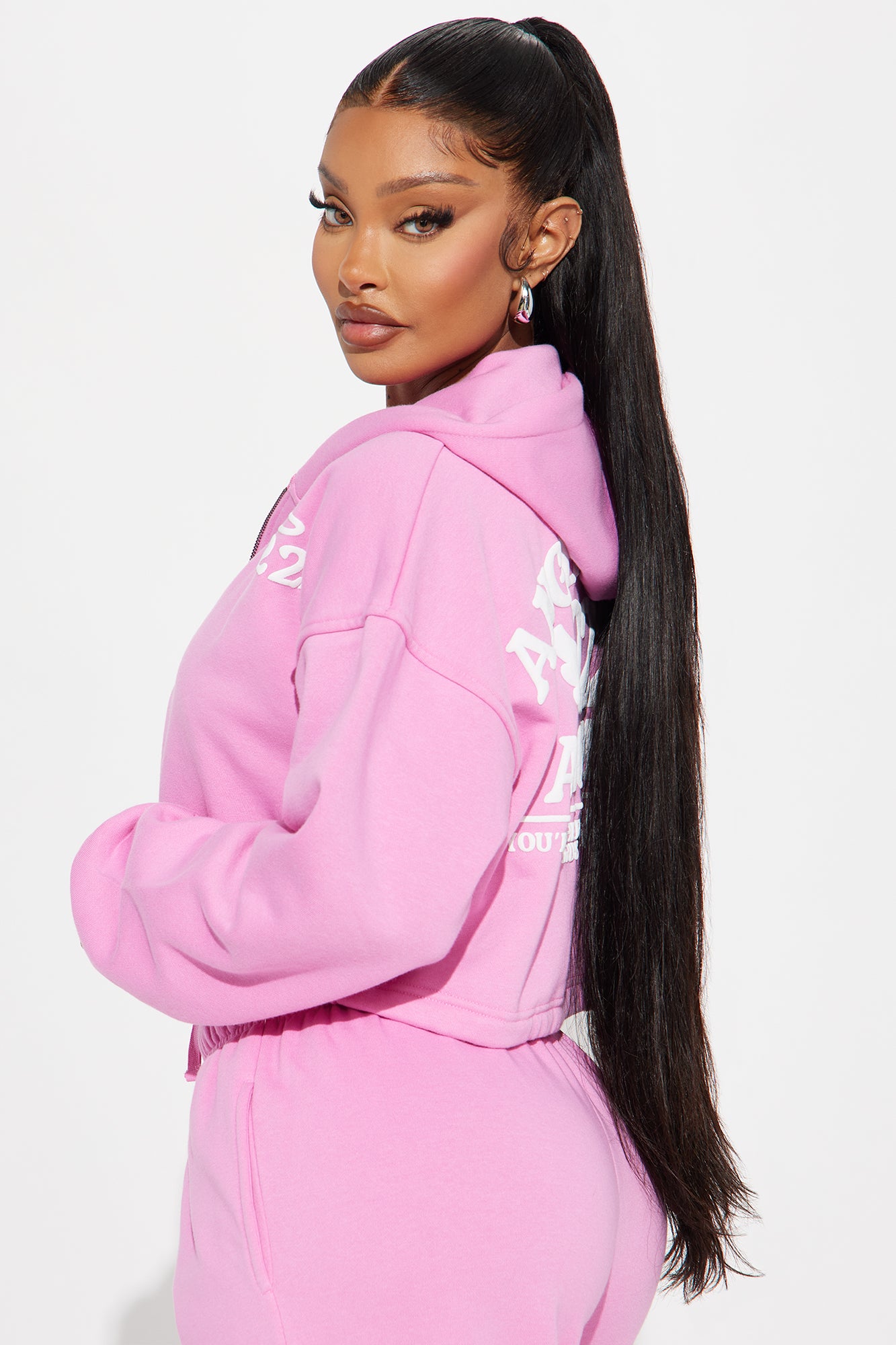 Angel Number Washed Hoodie - Pink - Image 5