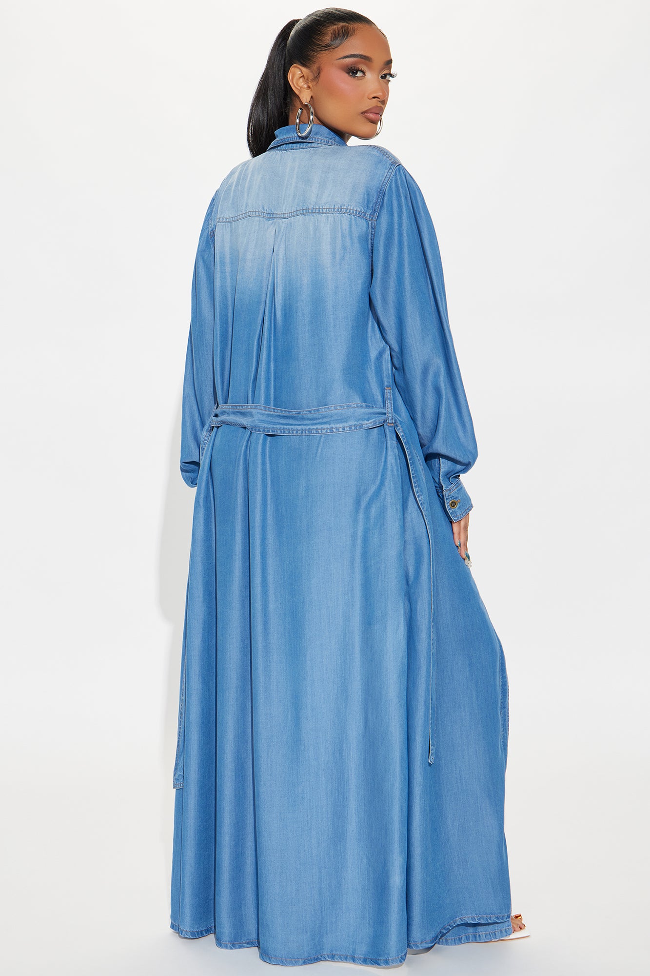 Urban Blues Washed Wide Leg Pant Set - Medium Wash - Image 4