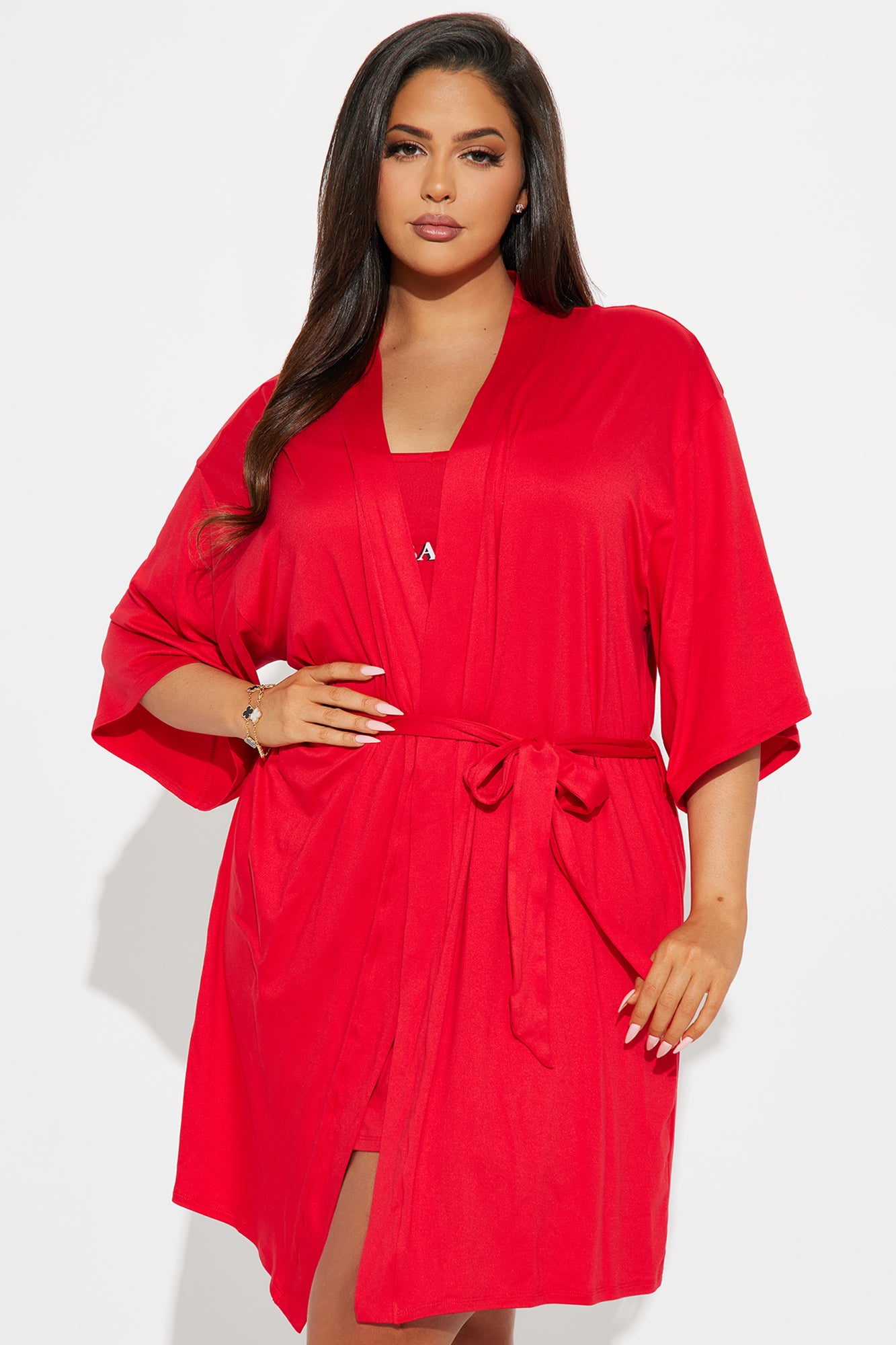 Bad Bitch PJ Robe Set - Red - Image 7